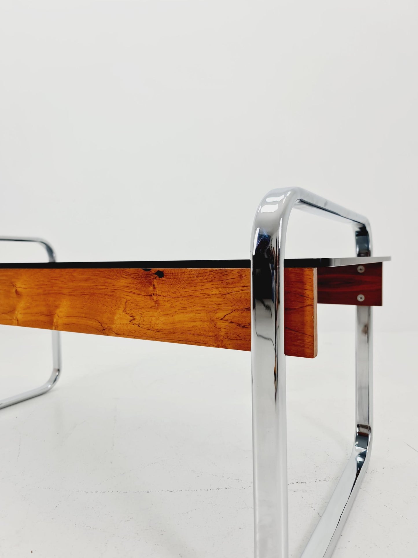 Rare vintage rosewood and smoked Glass coffe table by Peter Protzmann for Herman Miller 1970