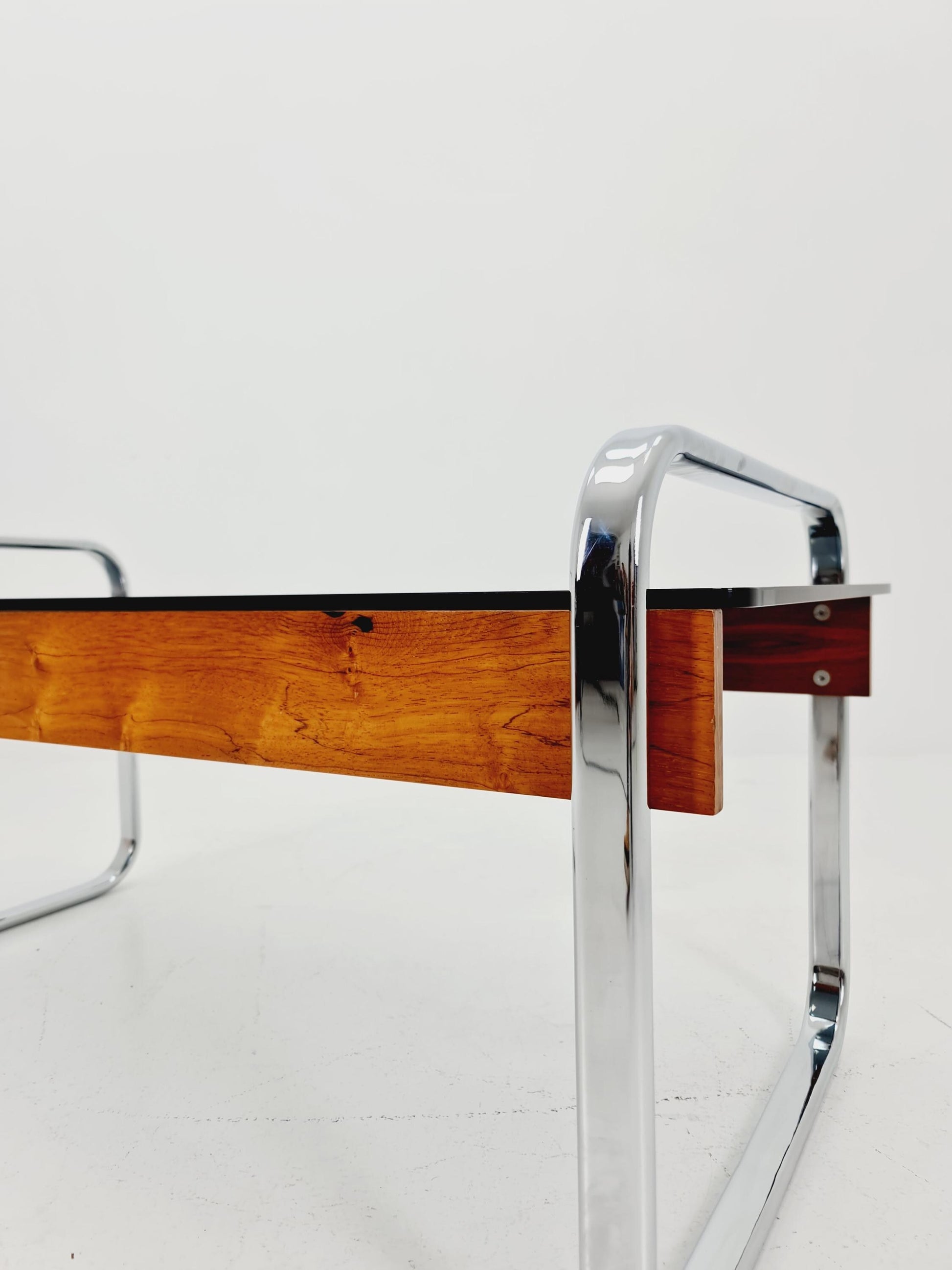 Rare vintage rosewood and smoked Glass coffe table by Peter Protzmann for Herman Miller 1970