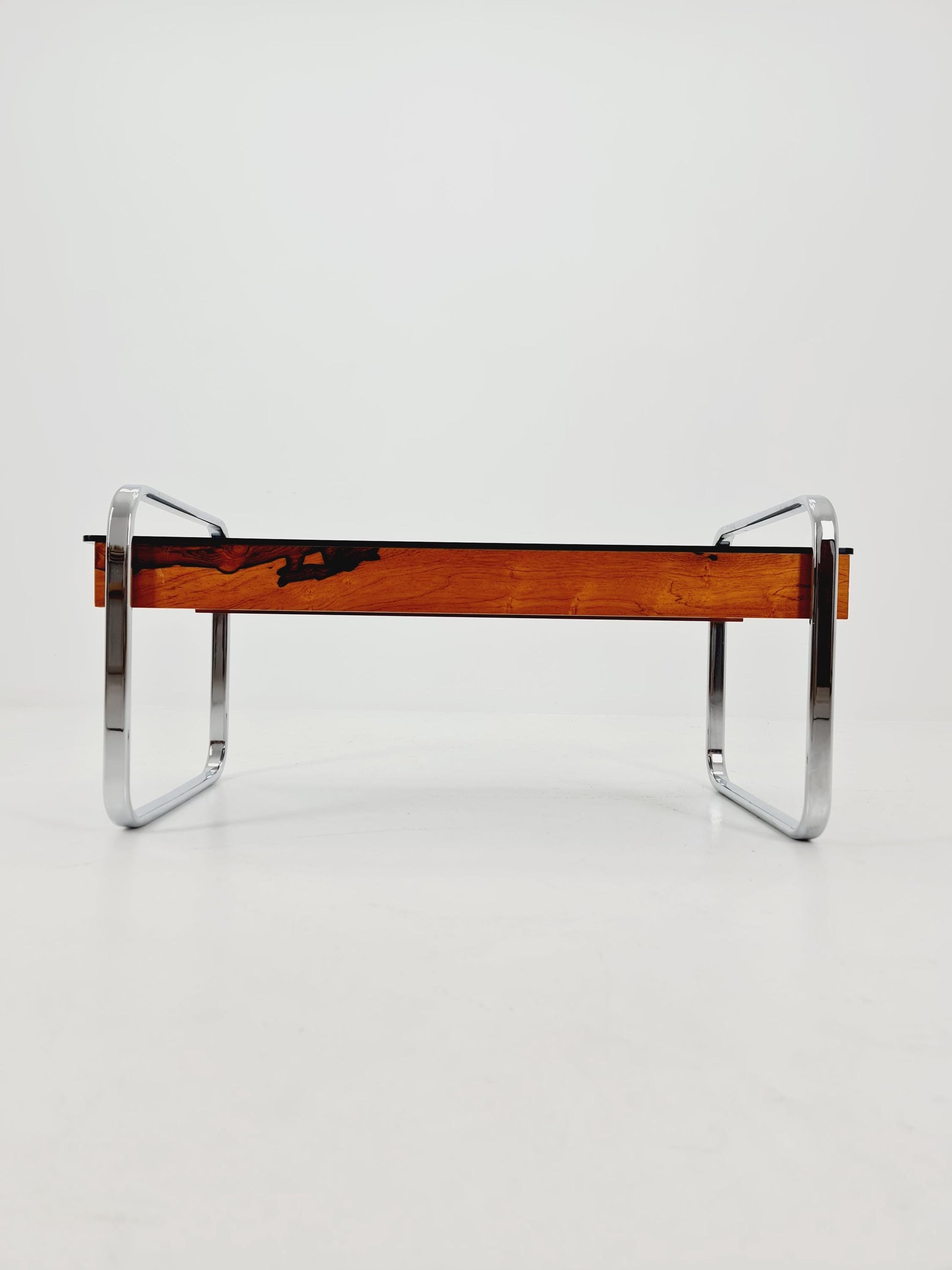 Rare vintage rosewood and smoked Glass coffe table by Peter Protzmann for Herman Miller 1970