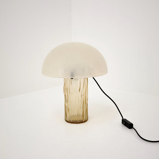 Mid Century Murano Mushroom Glass Table Lamp, Italy 1980s