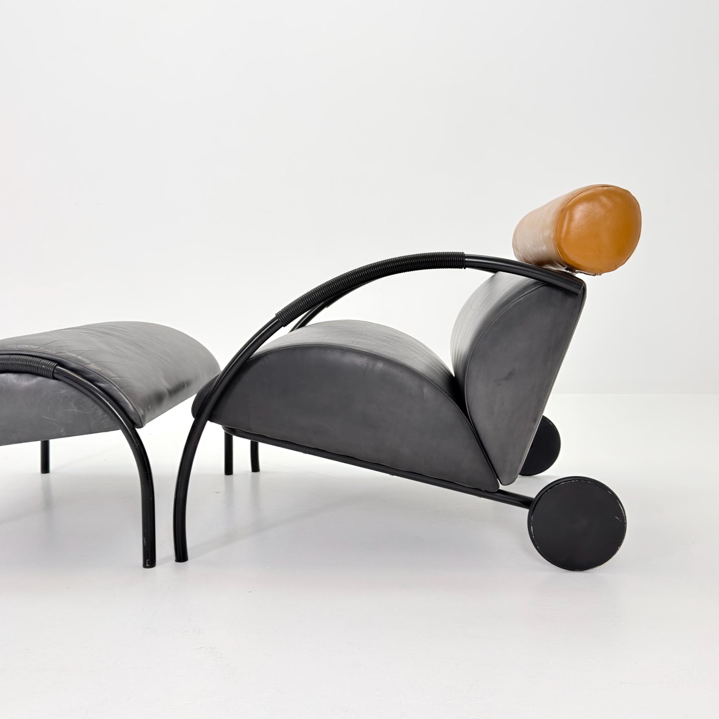 Mid century “Zyklus” Gray edition armchair with ottoman by Peter Maly for Cor, 1984,Germany