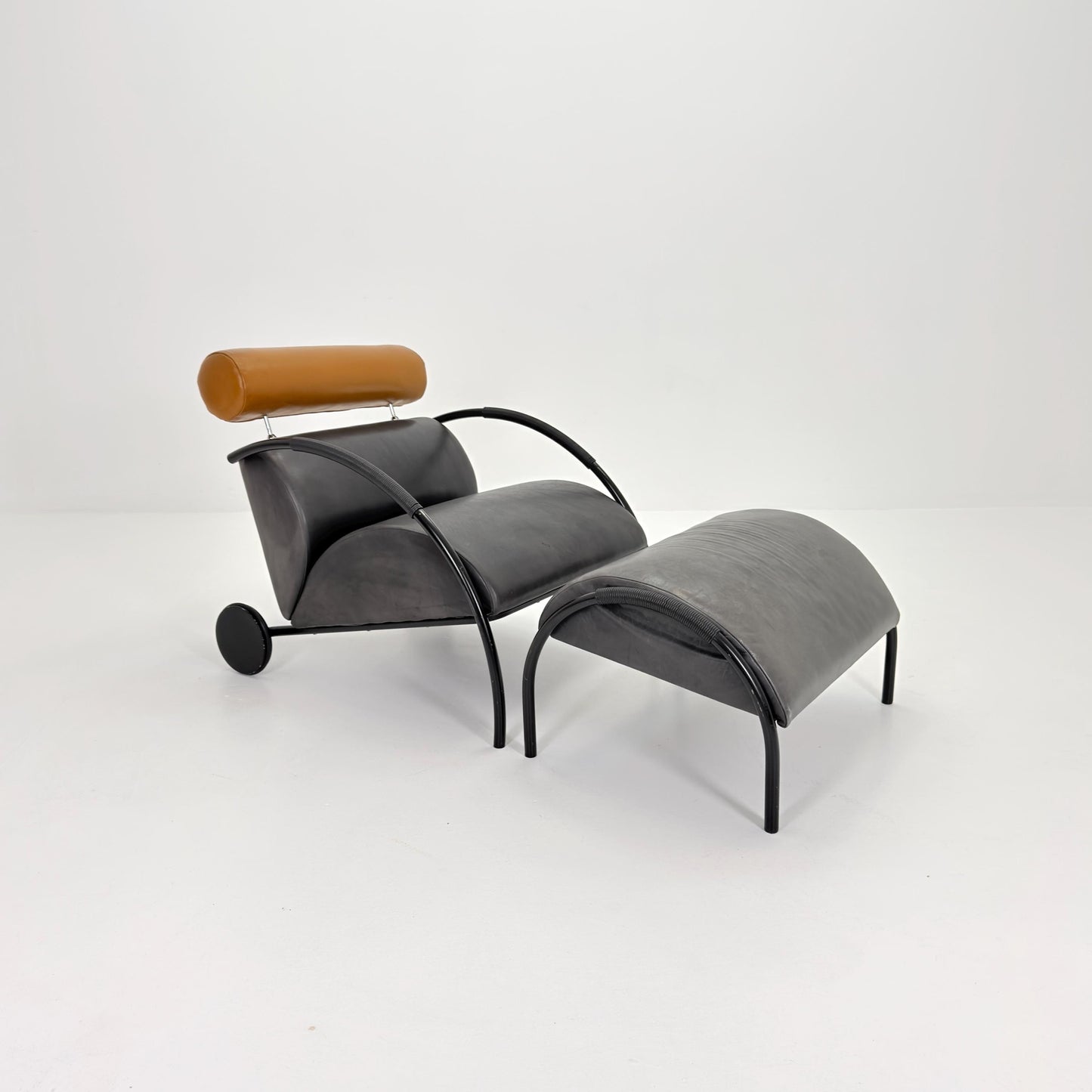 Mid century “Zyklus” Gray edition armchair with ottoman by Peter Maly for Cor, 1984,Germany
