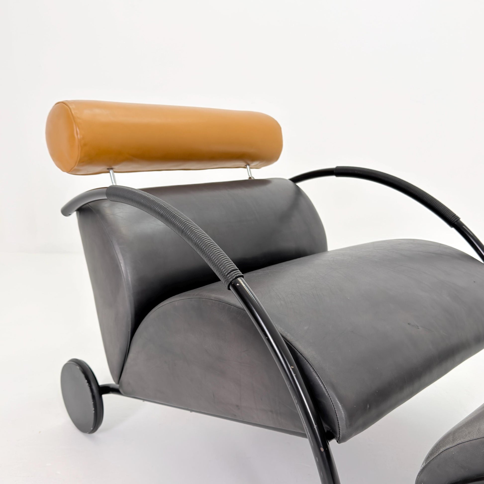 Mid century “Zyklus” Gray edition armchair with ottoman by Peter Maly for Cor, 1984,Germany