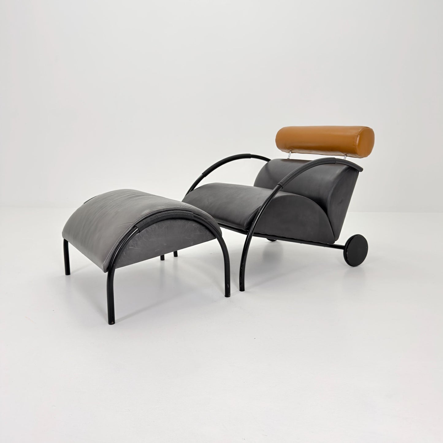 Mid century “Zyklus” Gray edition armchair with ottoman by Peter Maly for Cor, 1984,Germany