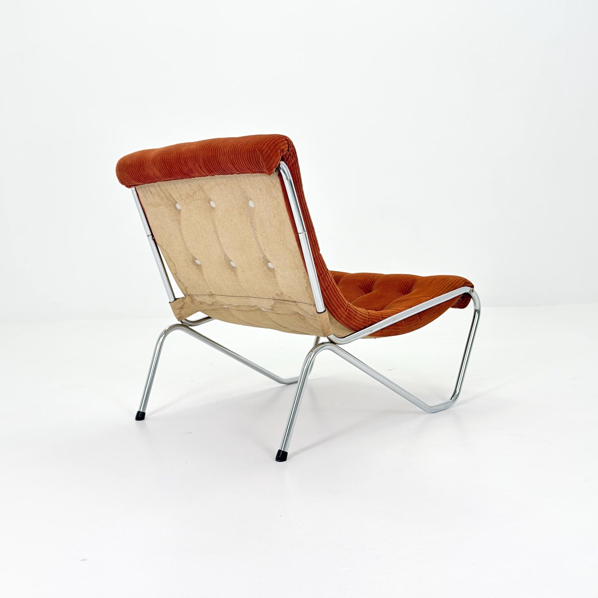 1 of 2 Rare Mid century Lounge chair by EM Möbler Model 600 1970s Sweden