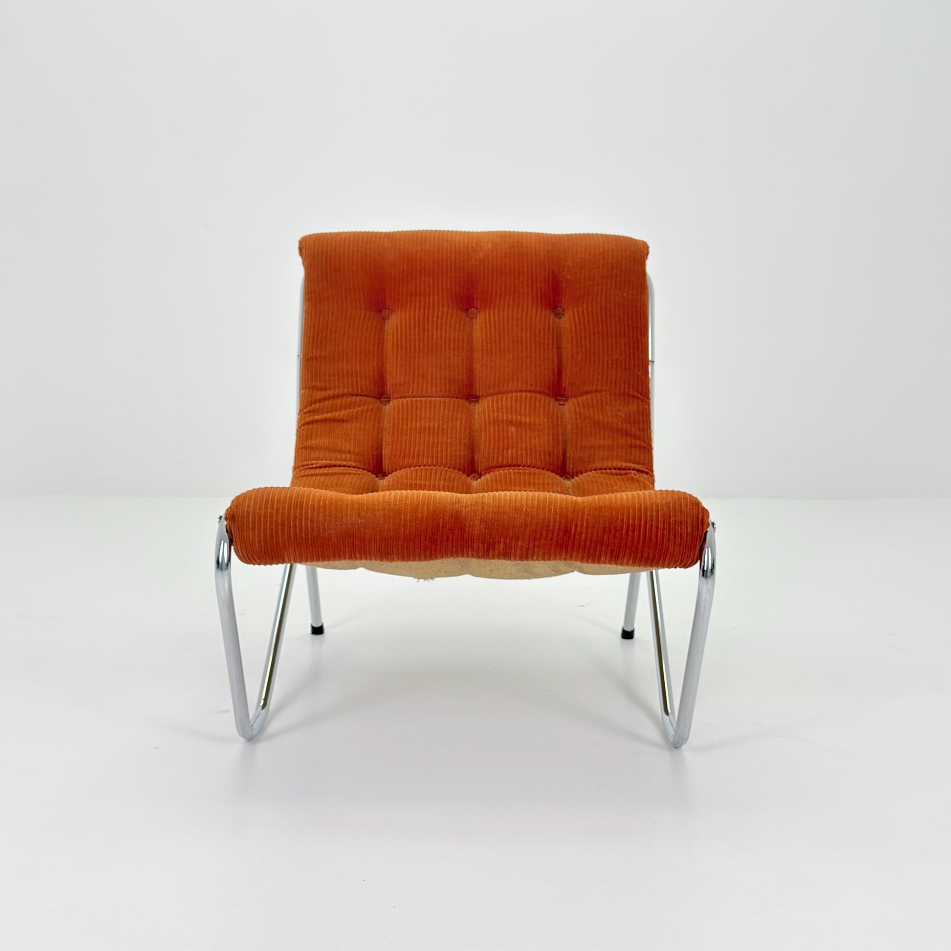 1 of 2 Rare Mid century Lounge chair by EM Möbler Model 600 1970s Sweden
