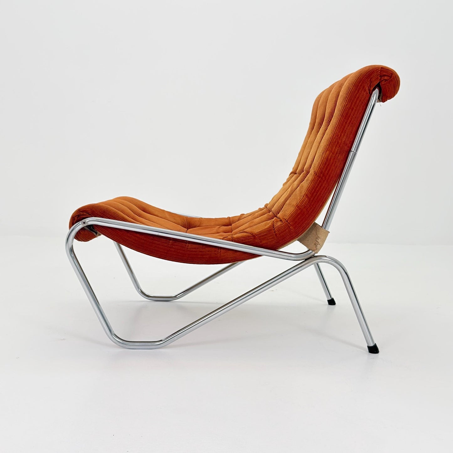1 of 2 Rare Mid century Lounge chair by EM Möbler Model 600 1970s Sweden