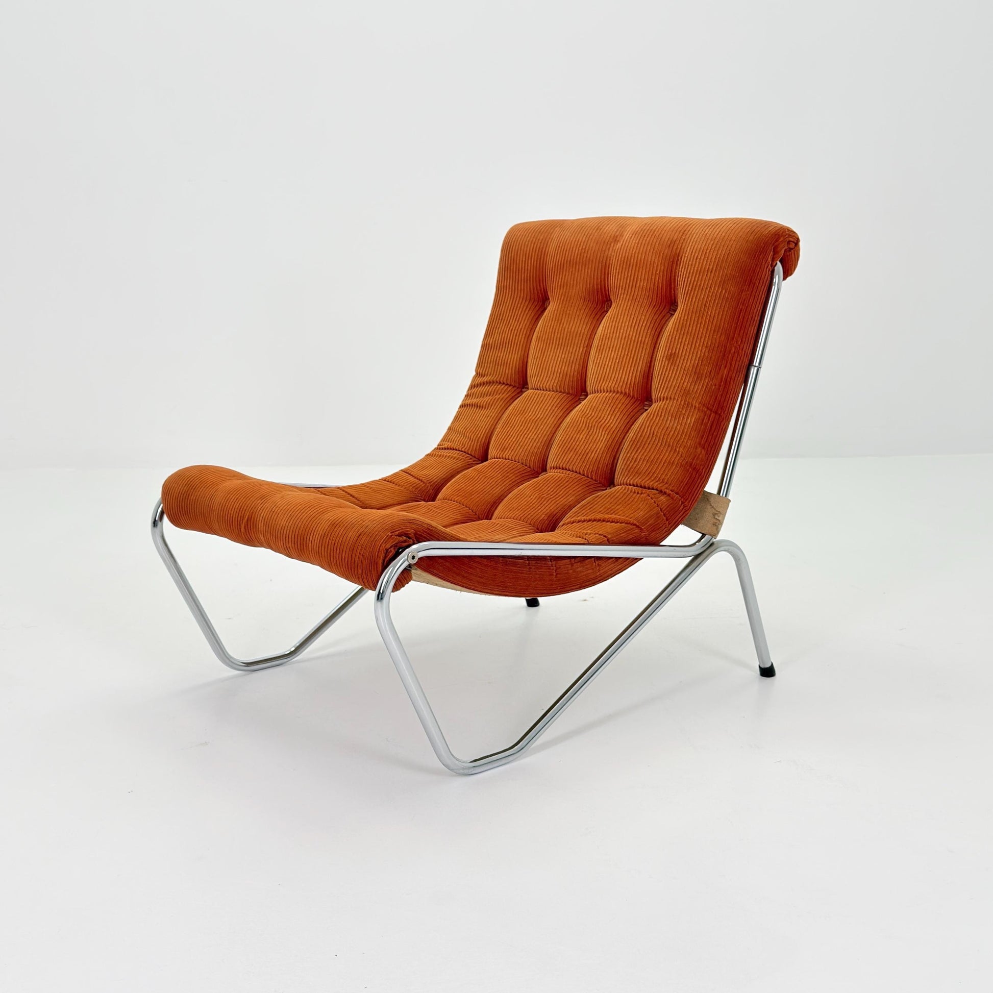 1 of 2 Rare Mid century Lounge chair by EM Möbler Model 600 1970s Sweden