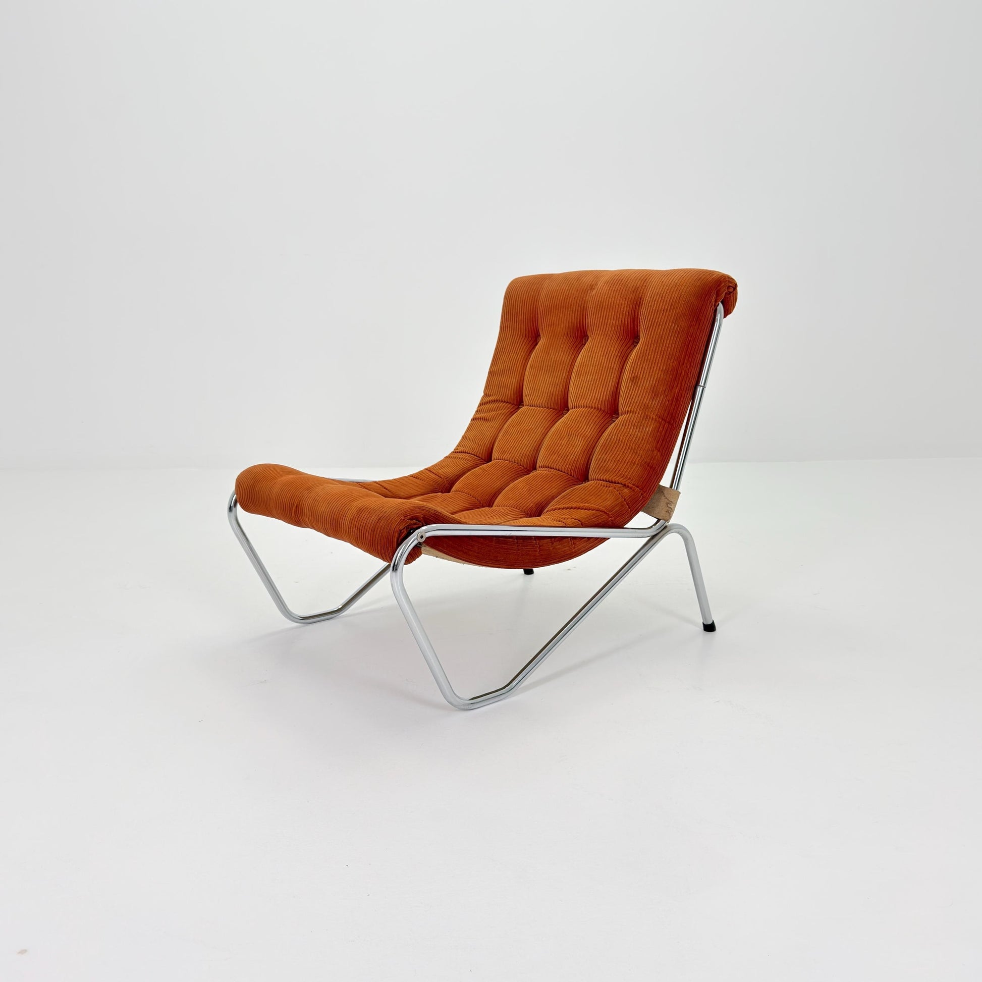 1 of 2 Rare Mid century Lounge chair by EM Möbler Model 600 1970s Sweden