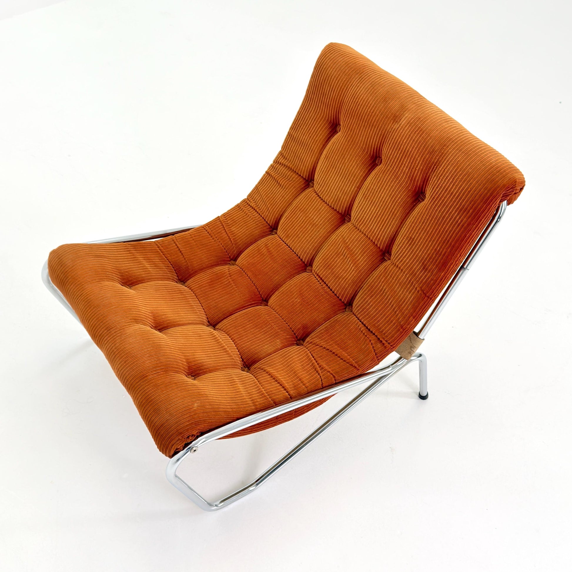 1 of 2 Rare Mid century Lounge chair by EM Möbler Model 600 1970s Sweden