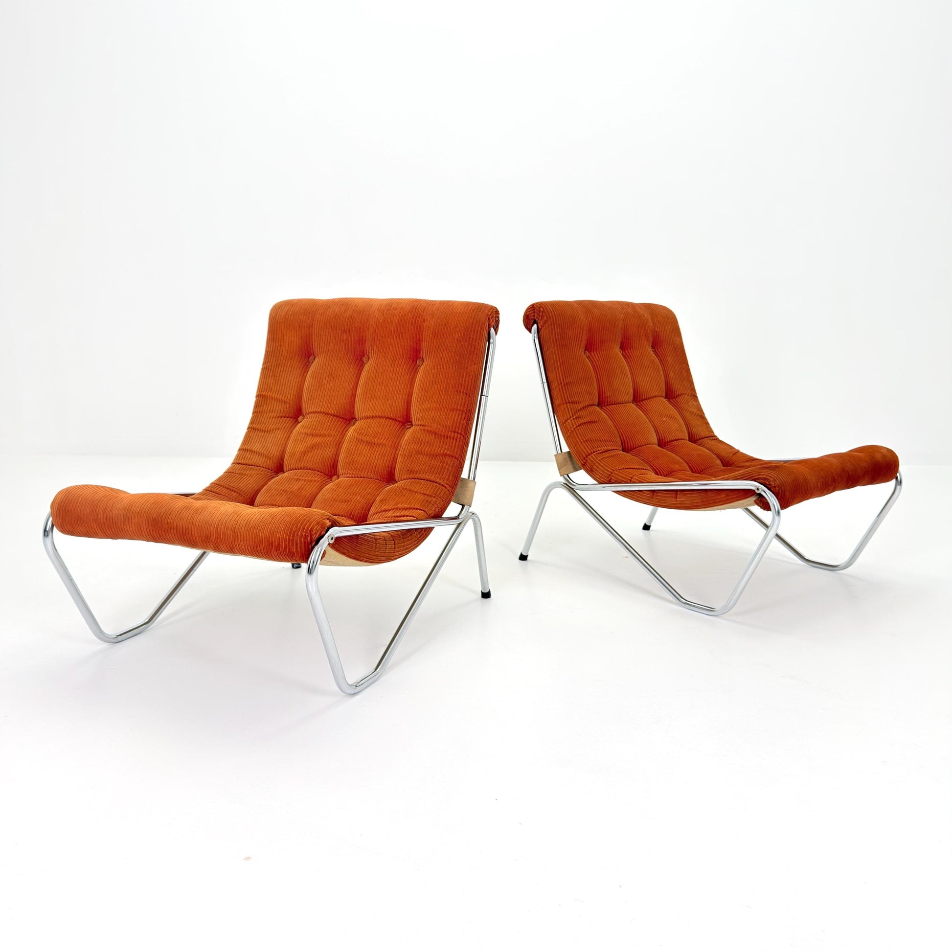 1 of 2 Rare Mid century Lounge chair by EM Möbler Model 600 1970s Sweden