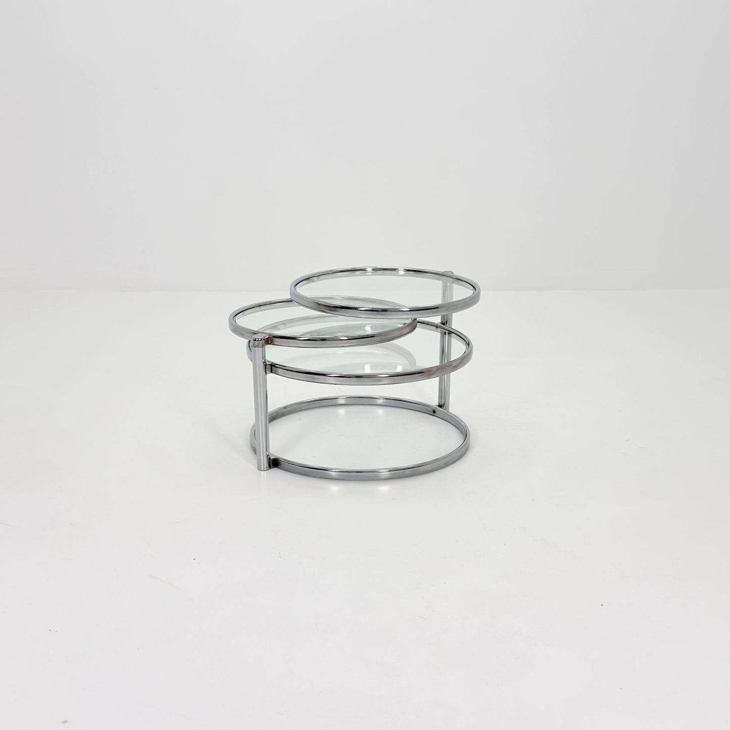 Mid Century coffee table with 3 swivel levels by Milo Baughman Italy 1970s