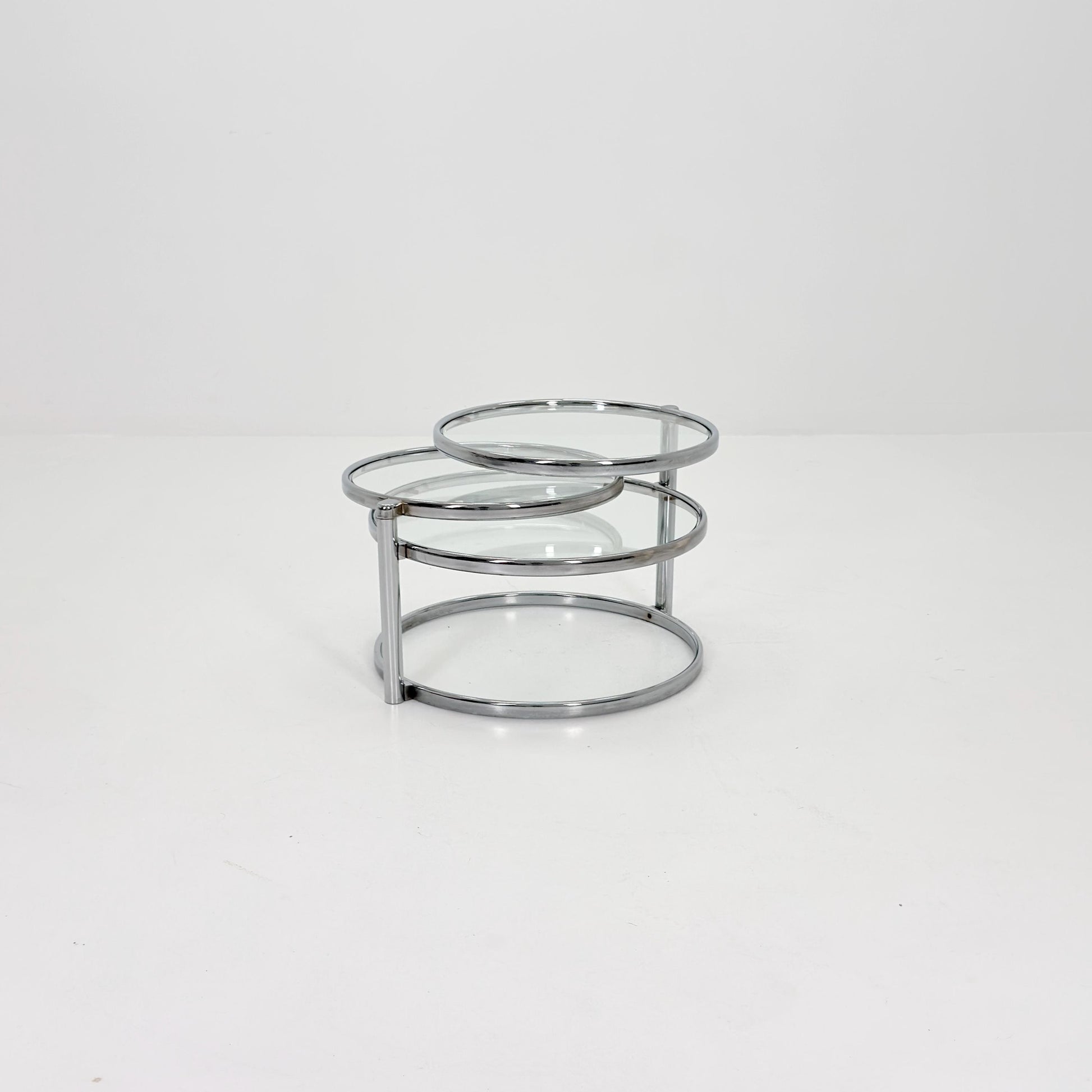 Mid Century coffee table with 3 swivel levels by Milo Baughman Italy 1970s