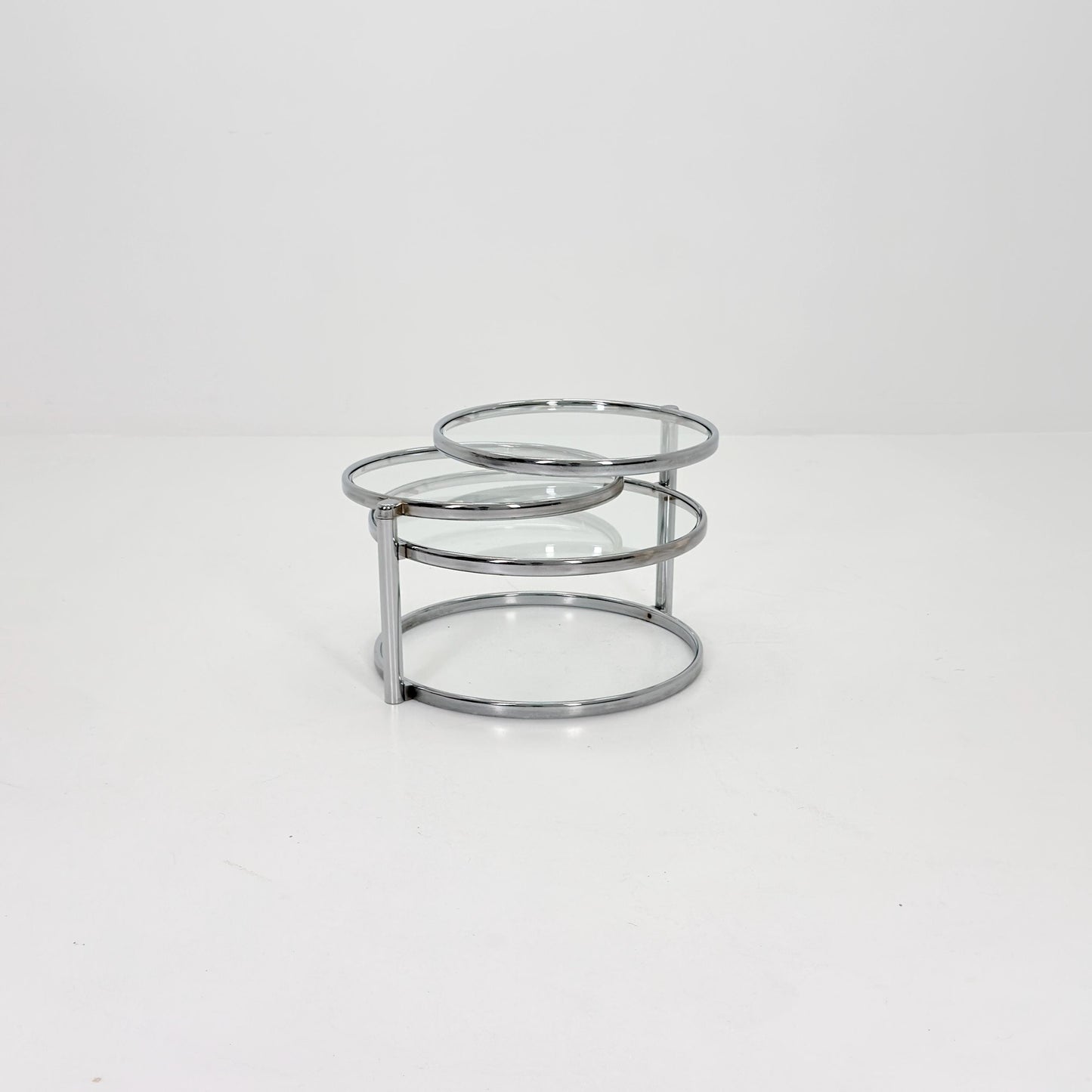 Mid Century coffee table with 3 swivel levels by Milo Baughman Italy 1970s