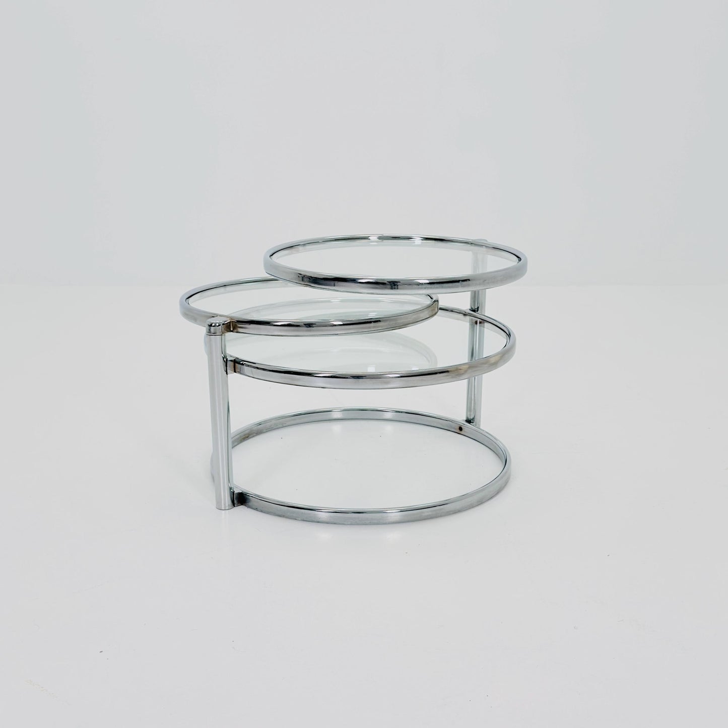 Mid Century coffee table with 3 swivel levels by Milo Baughman Italy 1970s