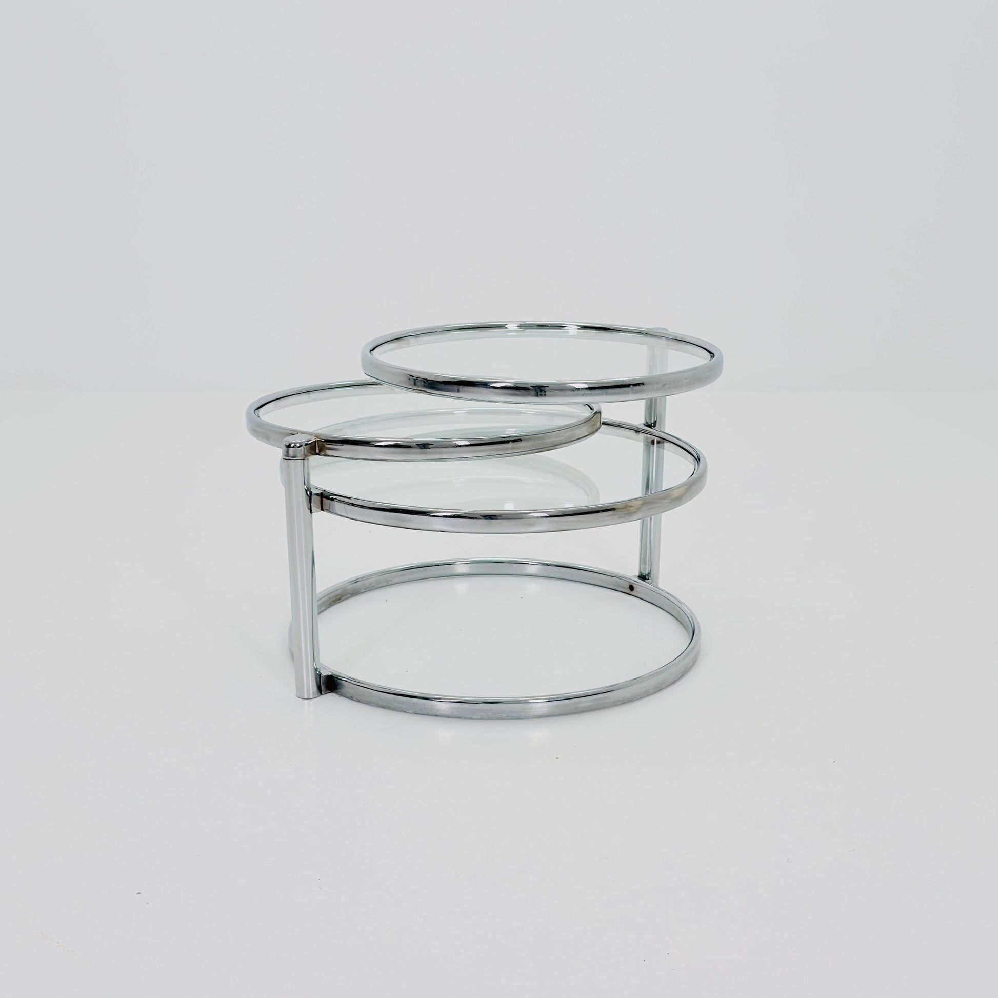 Mid Century coffee table with 3 swivel levels by Milo Baughman Italy 1970s