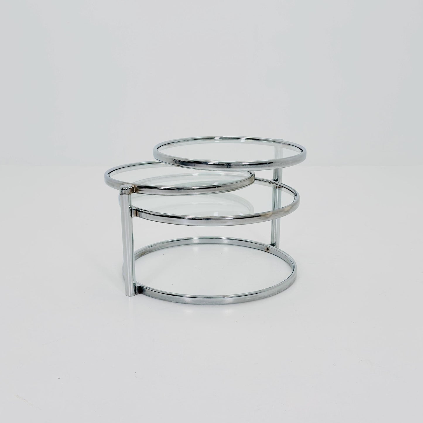 Mid Century coffee table with 3 swivel levels by Milo Baughman Italy 1970s