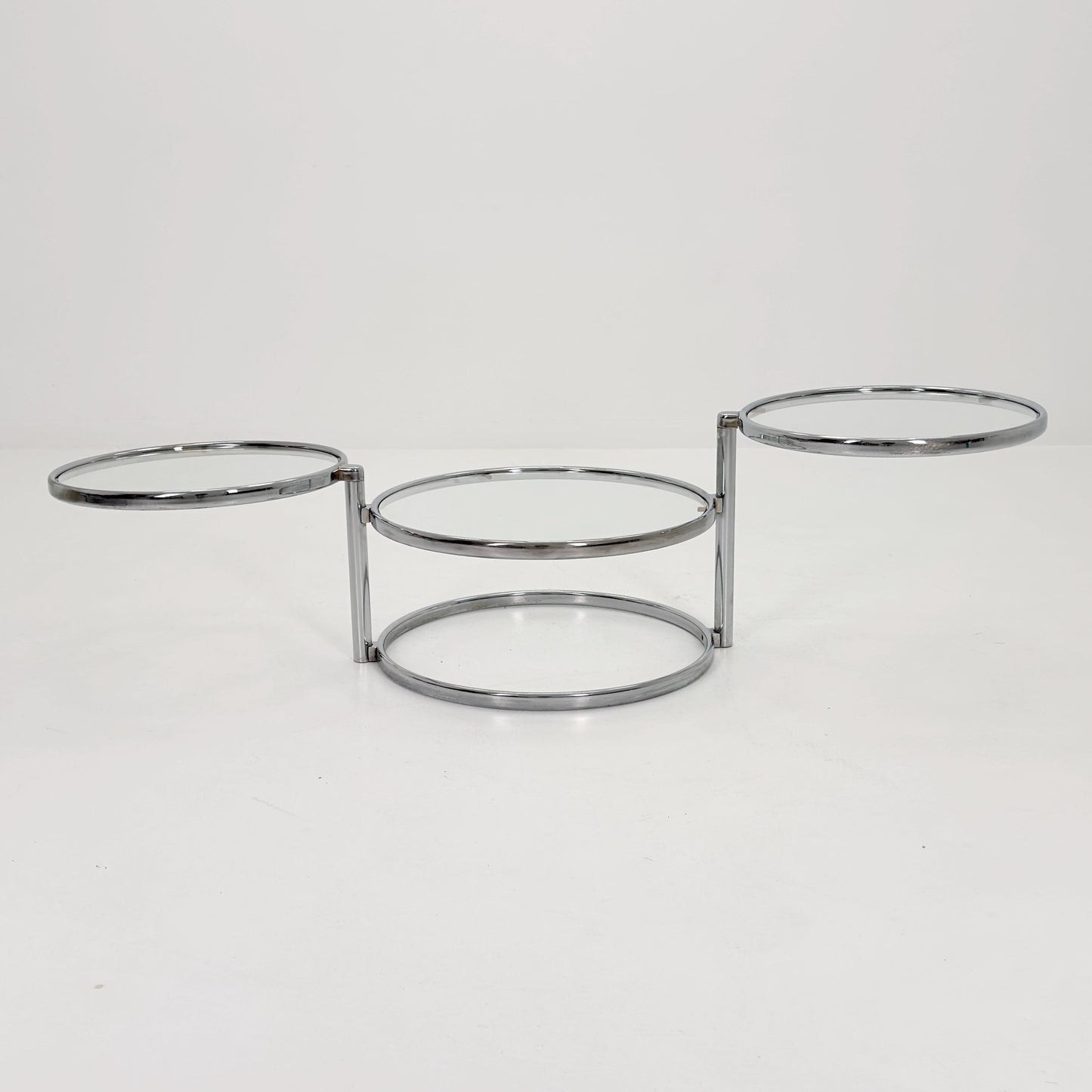 Mid Century coffee table with 3 swivel levels by Milo Baughman Italy 1970s