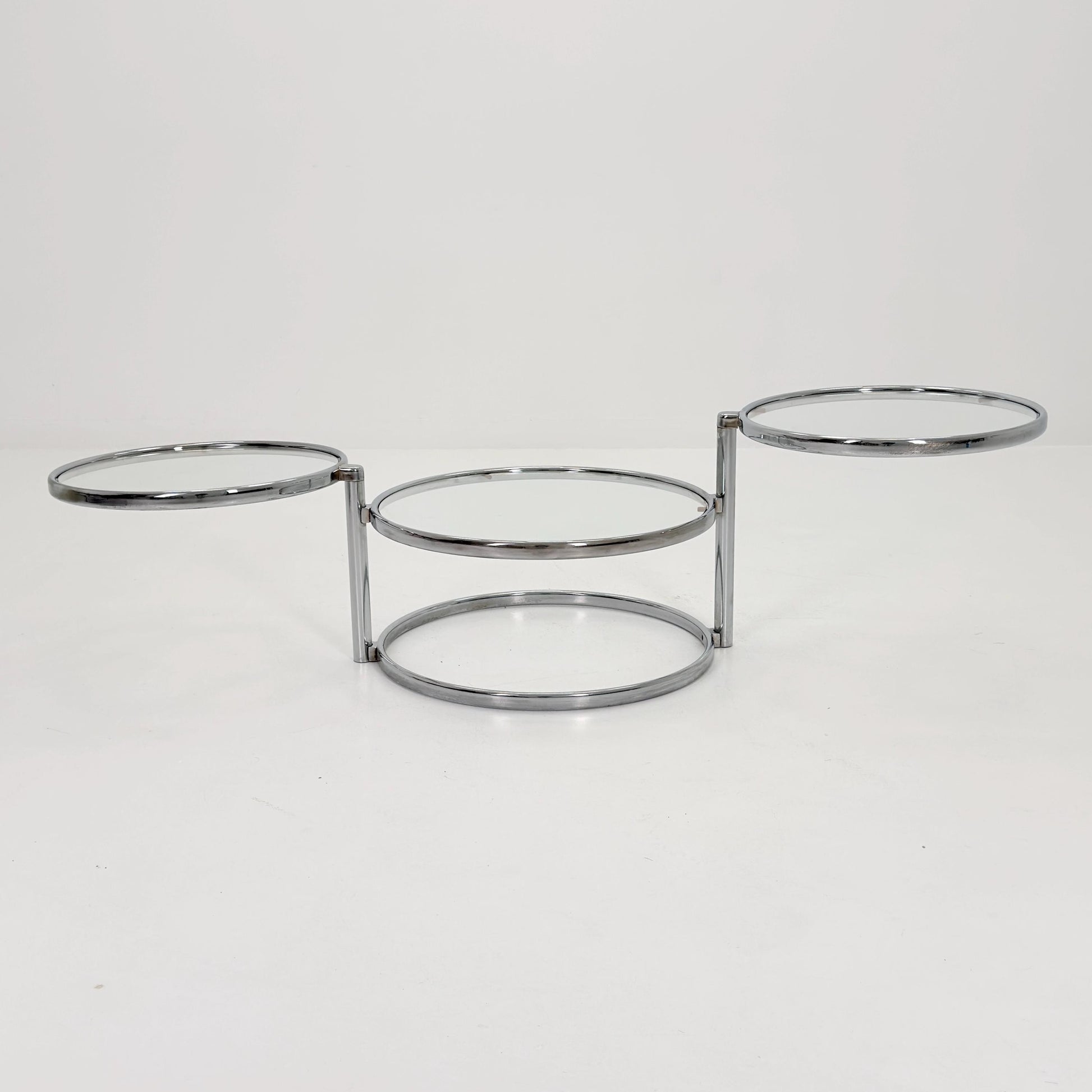 Mid Century coffee table with 3 swivel levels by Milo Baughman Italy 1970s