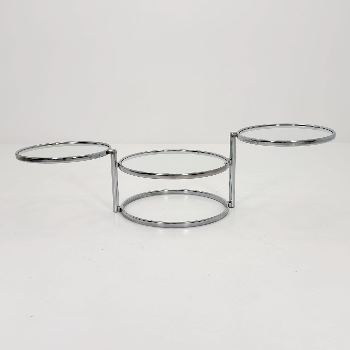 Mid Century coffee table with 3 swivel levels by Milo Baughman Italy 1970s