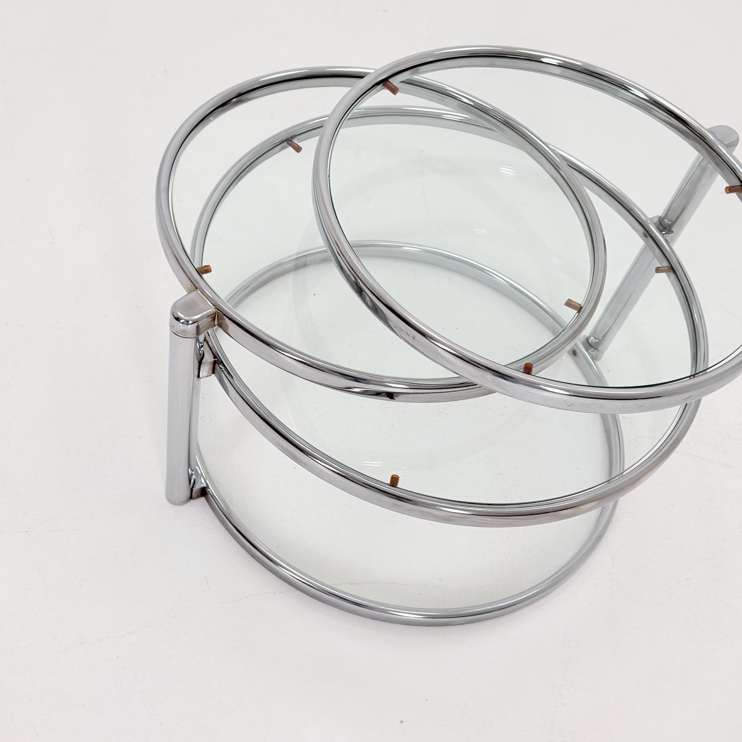 Mid Century coffee table with 3 swivel levels by Milo Baughman Italy 1970s