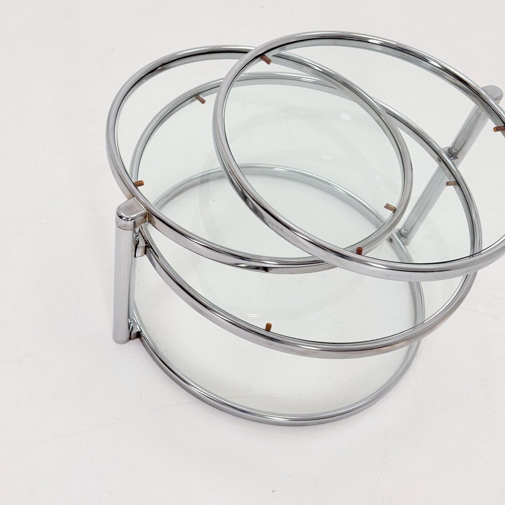 Mid Century coffee table with 3 swivel levels by Milo Baughman Italy 1970s