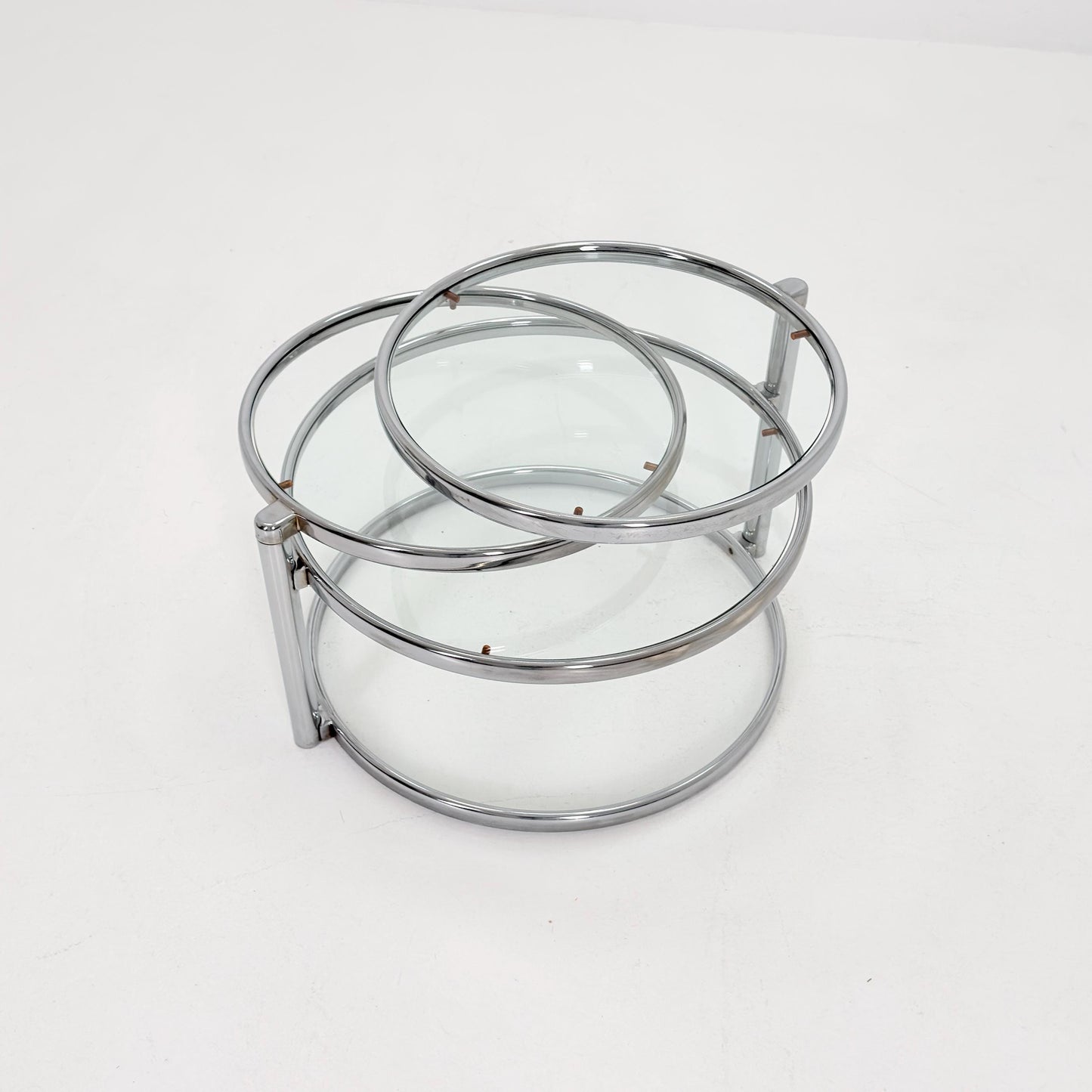 Mid Century coffee table with 3 swivel levels by Milo Baughman Italy 1970s