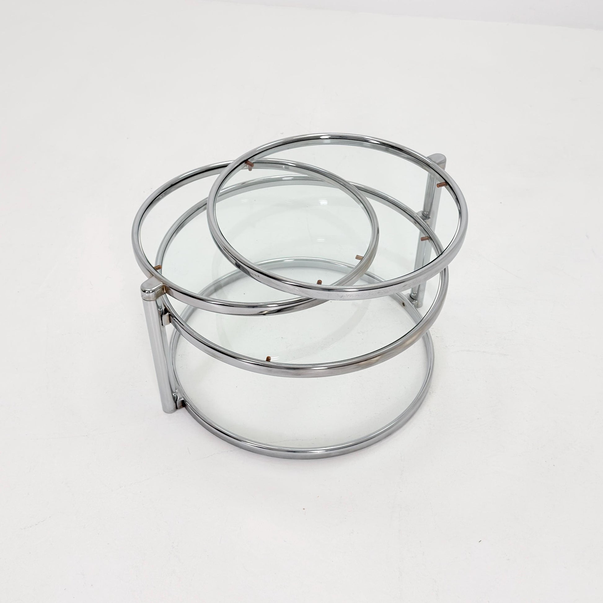 Mid Century coffee table with 3 swivel levels by Milo Baughman Italy 1970s
