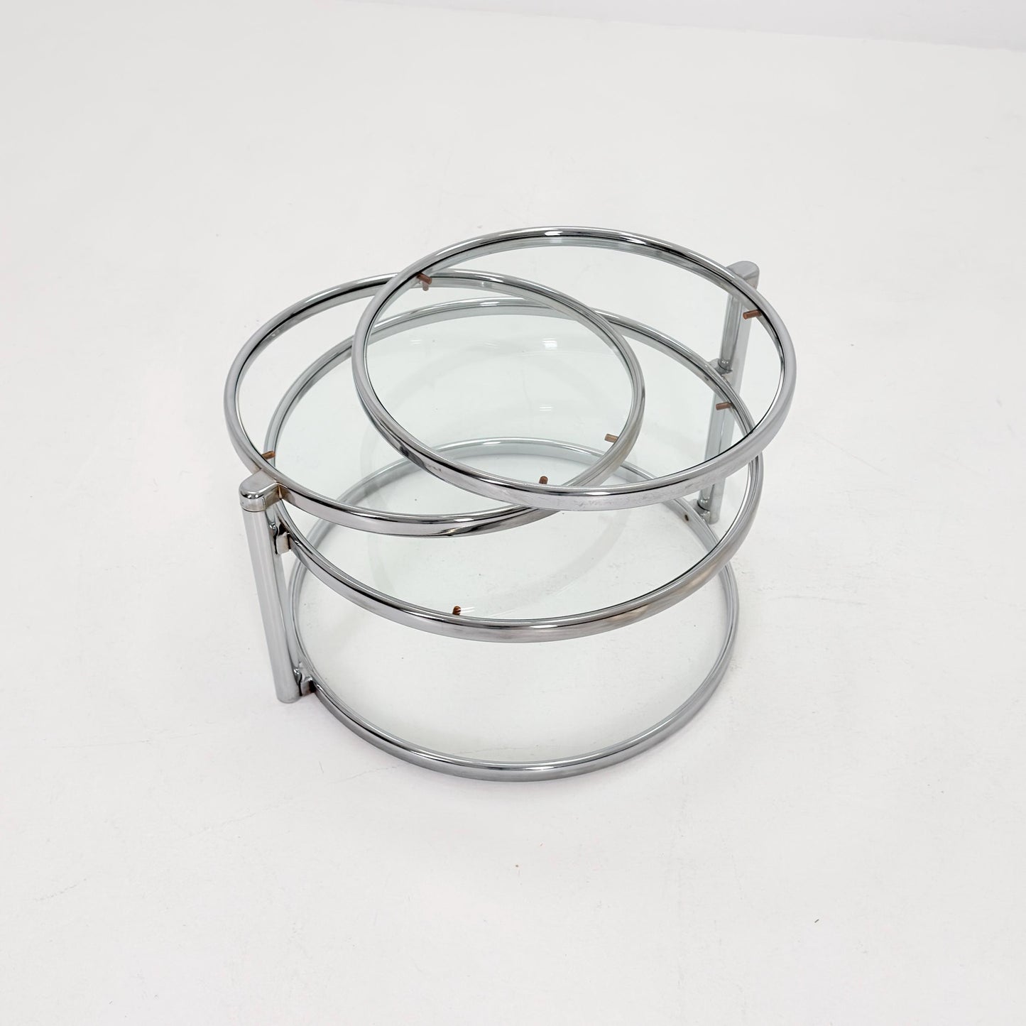 Mid Century coffee table with 3 swivel levels by Milo Baughman Italy 1970s