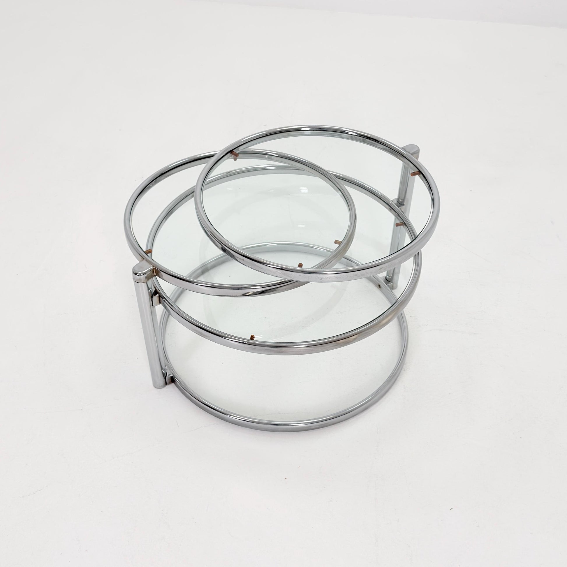 Mid Century coffee table with 3 swivel levels by Milo Baughman Italy 1970s