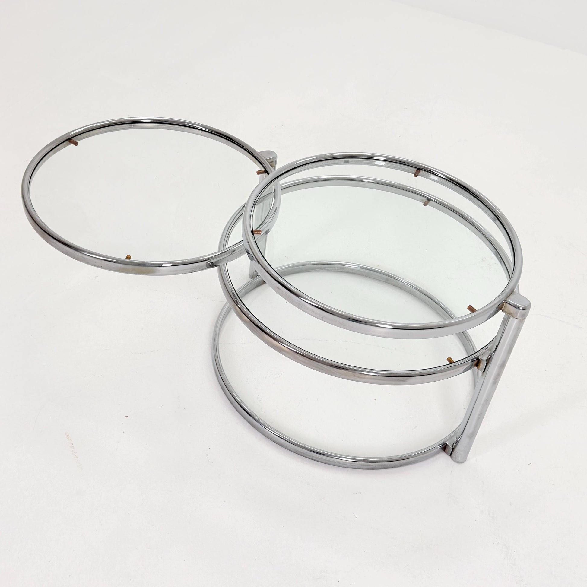 Mid Century coffee table with 3 swivel levels by Milo Baughman Italy 1970s
