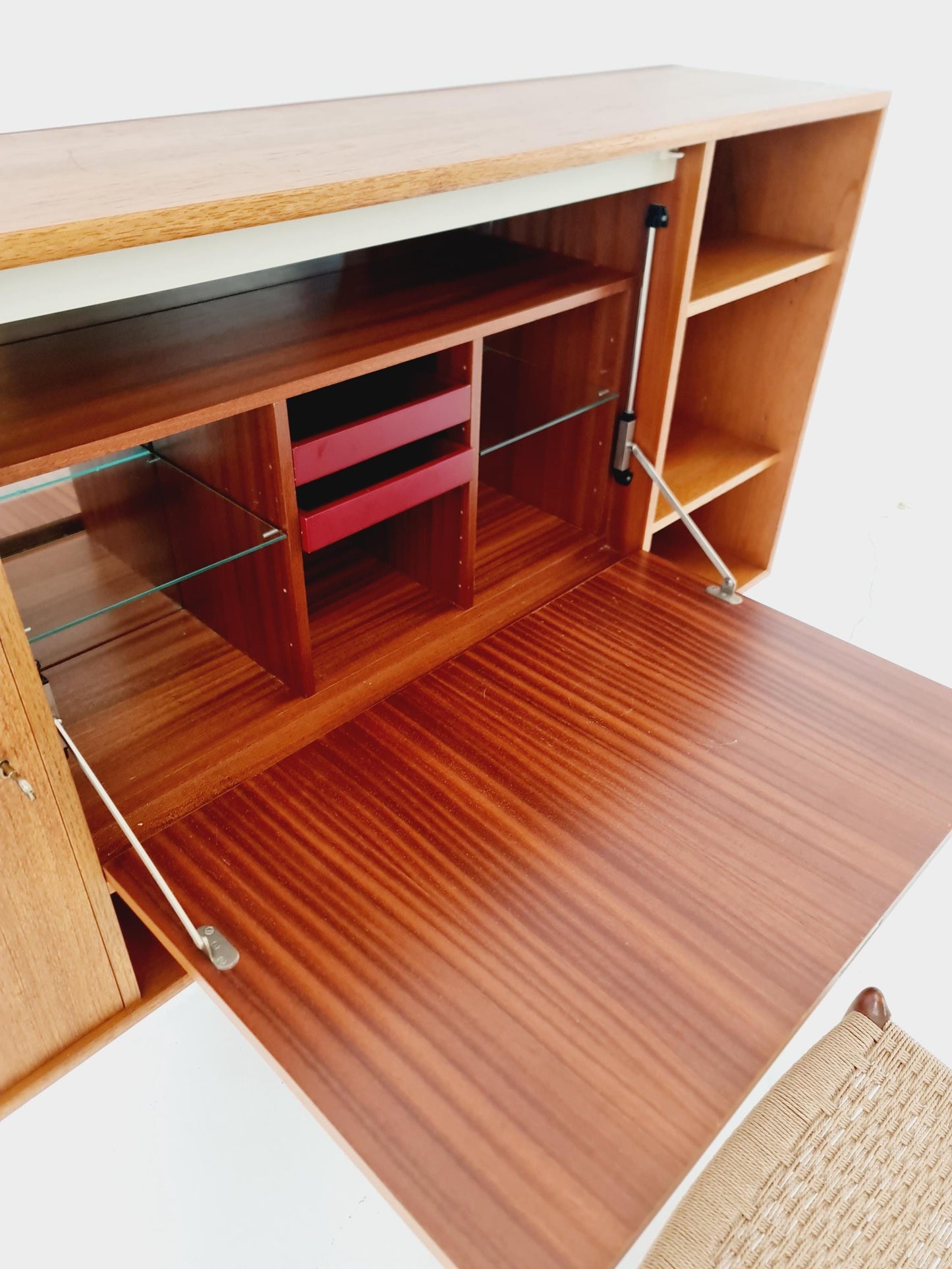 Vintage German teak wall hanging /sideboard /Secretary, desk, By WK Möbel 1960s