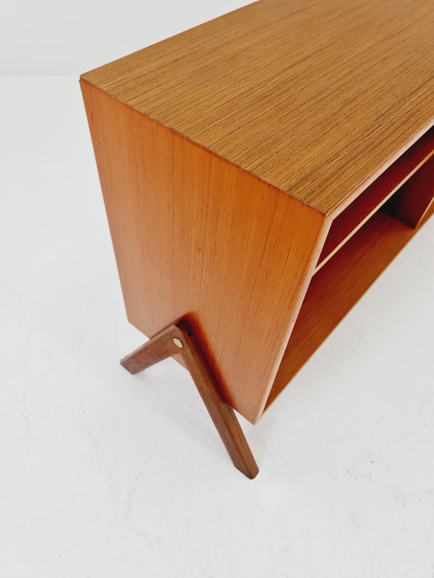 Midcentury vintage teak danish cabinet book case, 1960s