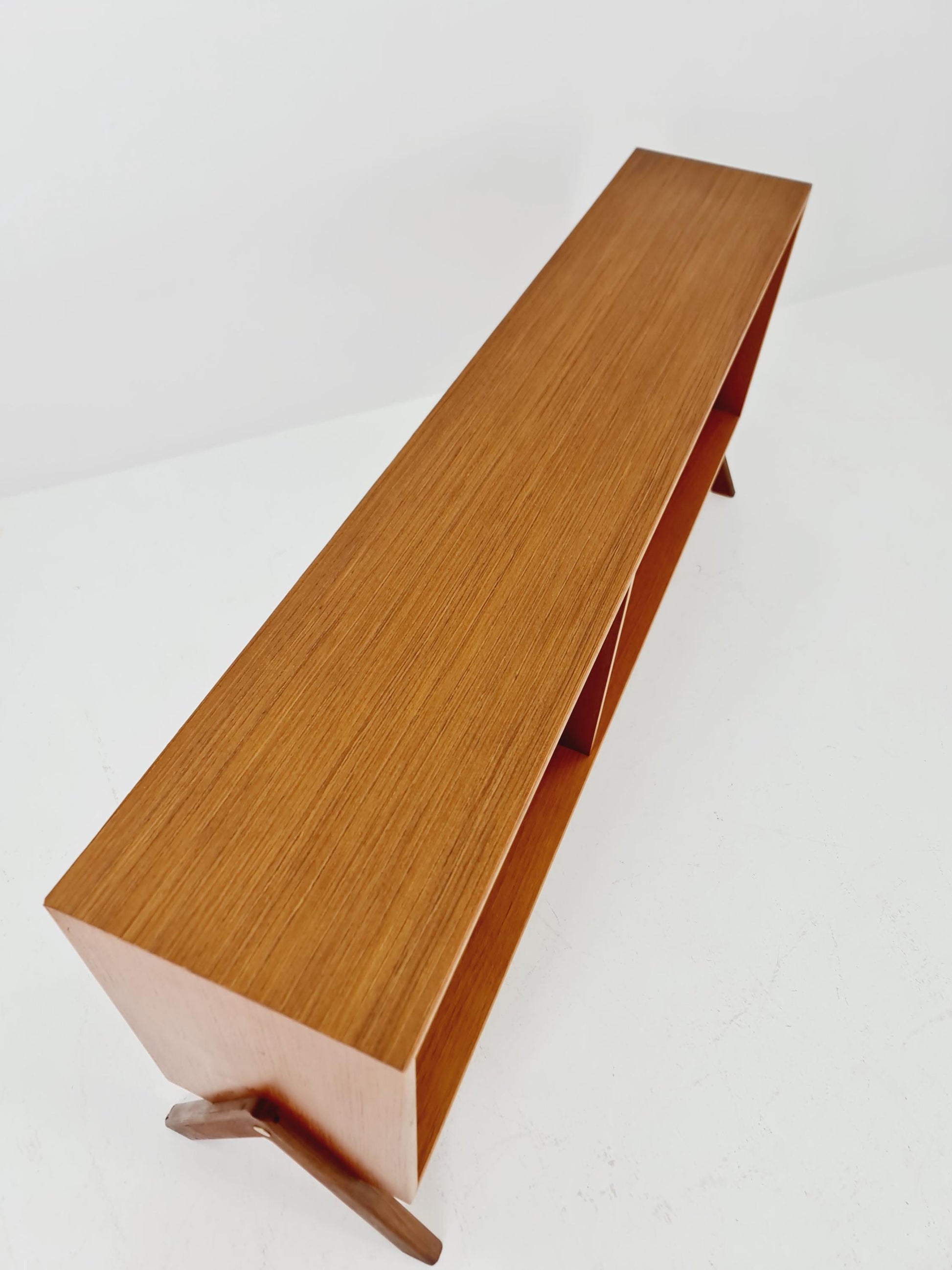 Midcentury vintage teak danish cabinet book case, 1960s