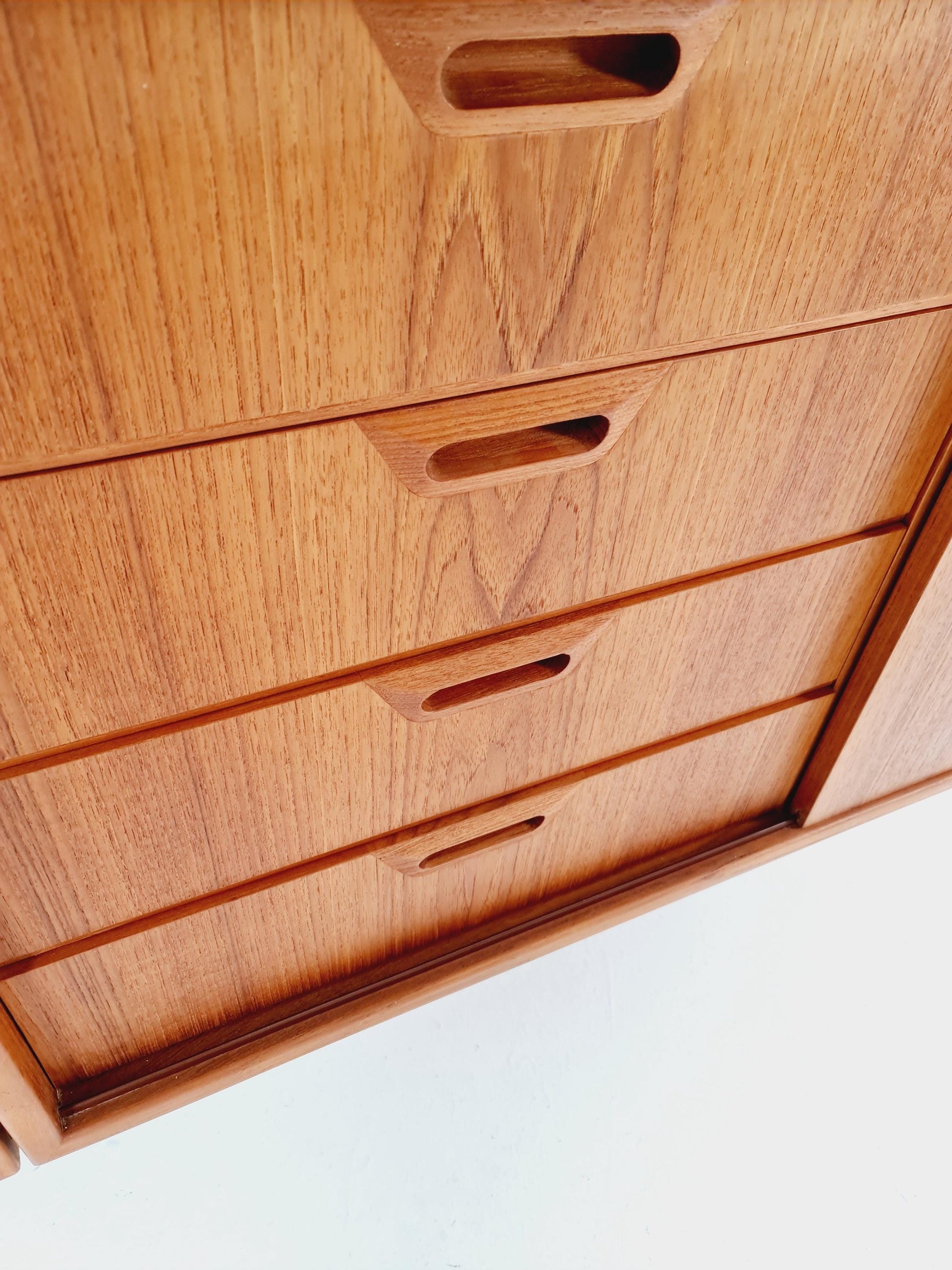 Rare Mid century Danish Teak Wall Unit 3 cabinet by Sven Ellekaer For Abert Hansen, Denmark, 1960s