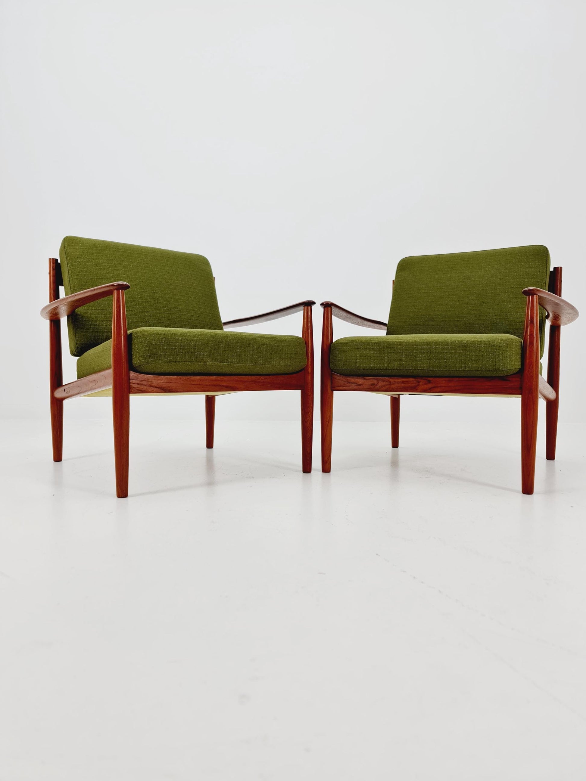 Set of 2 Mid-century Rare Danish teak lounge chair/ Easy chair by Grete Jalk For France &Son , 1960s