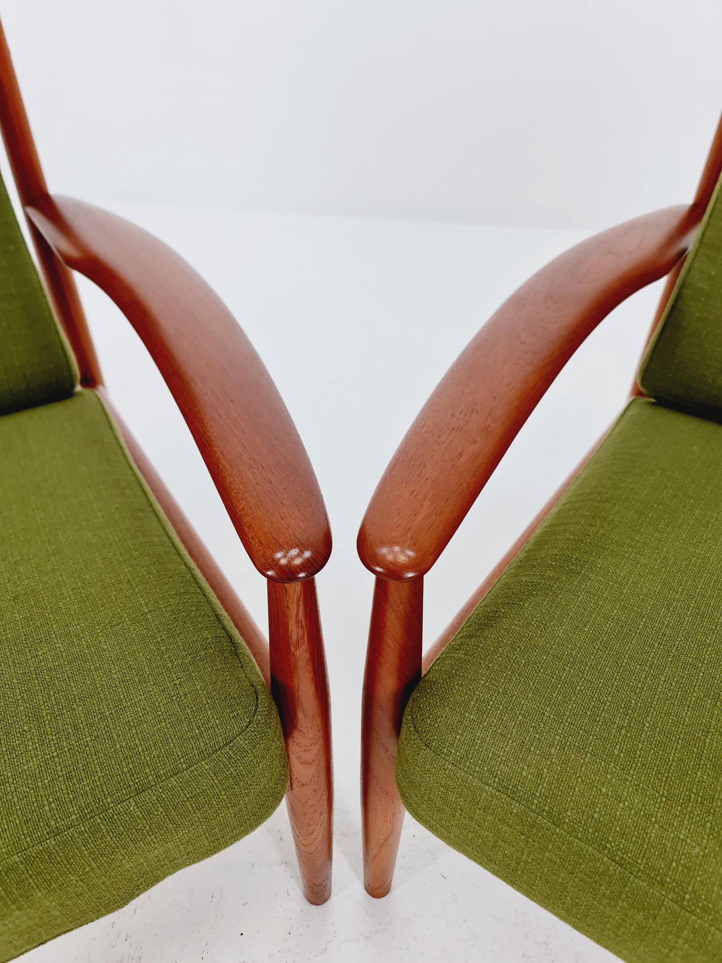 Set of 2 Mid-century Rare Danish teak lounge chair/ Easy chair by Grete Jalk For France &Son , 1960s