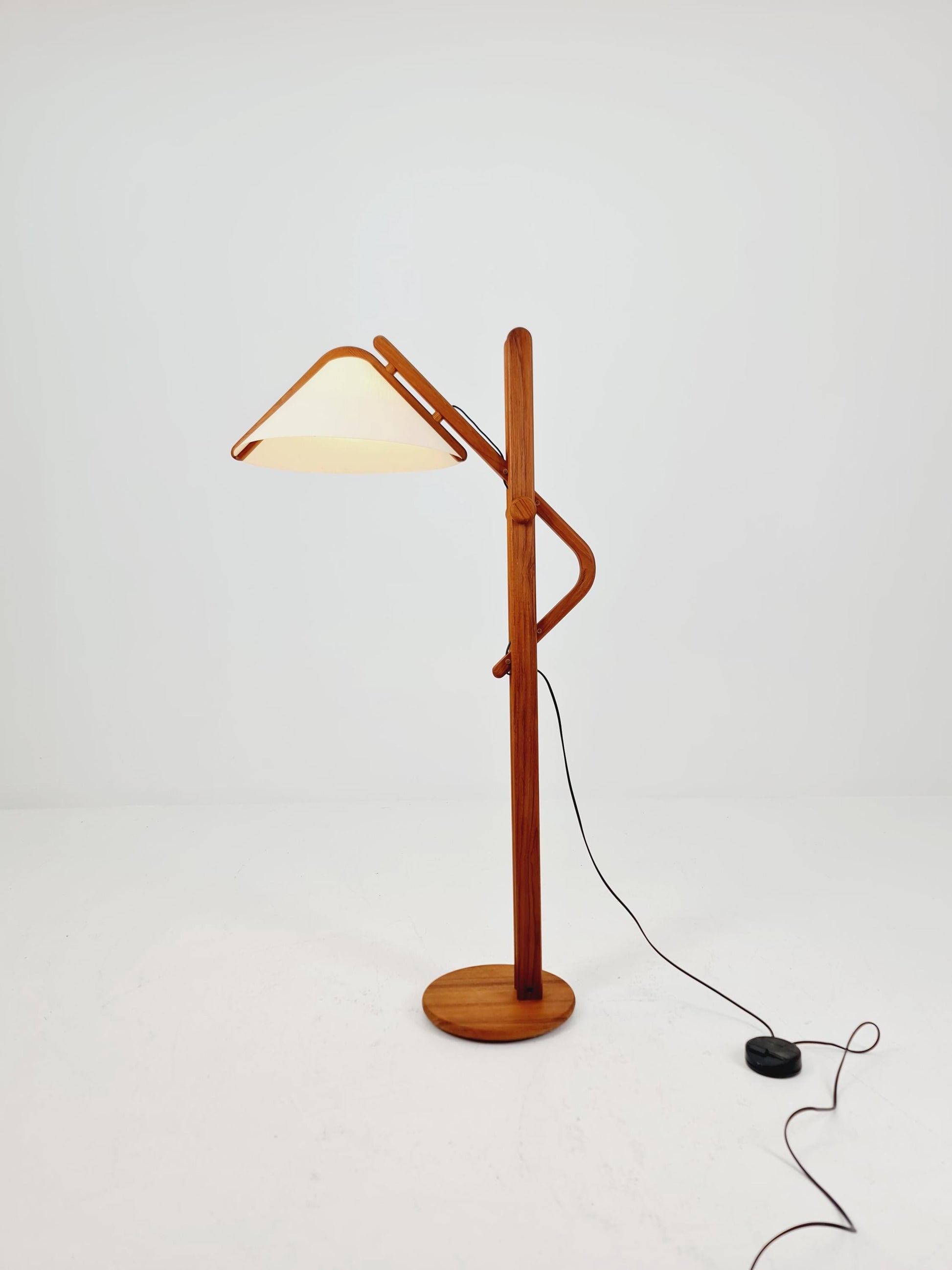 Vintage Danish Teak floor lamp by DOMUS 1970s
