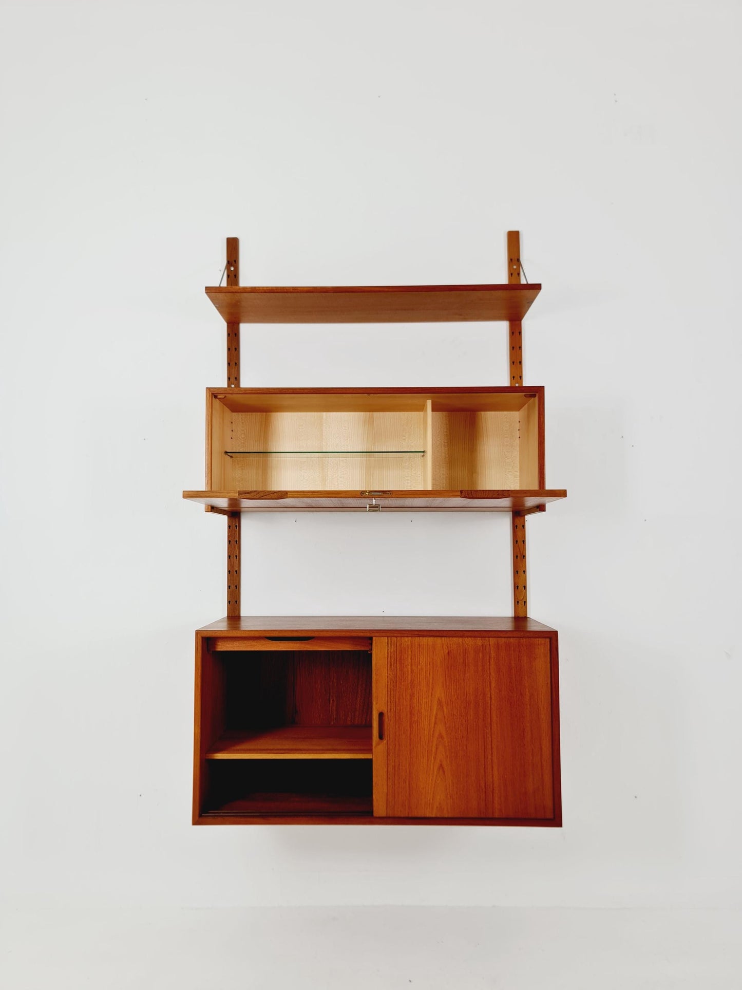 Rare Mid century Danish Teak Wall Unit by Sven Ellekaer For Abert Hansen, Denmark, 1960s