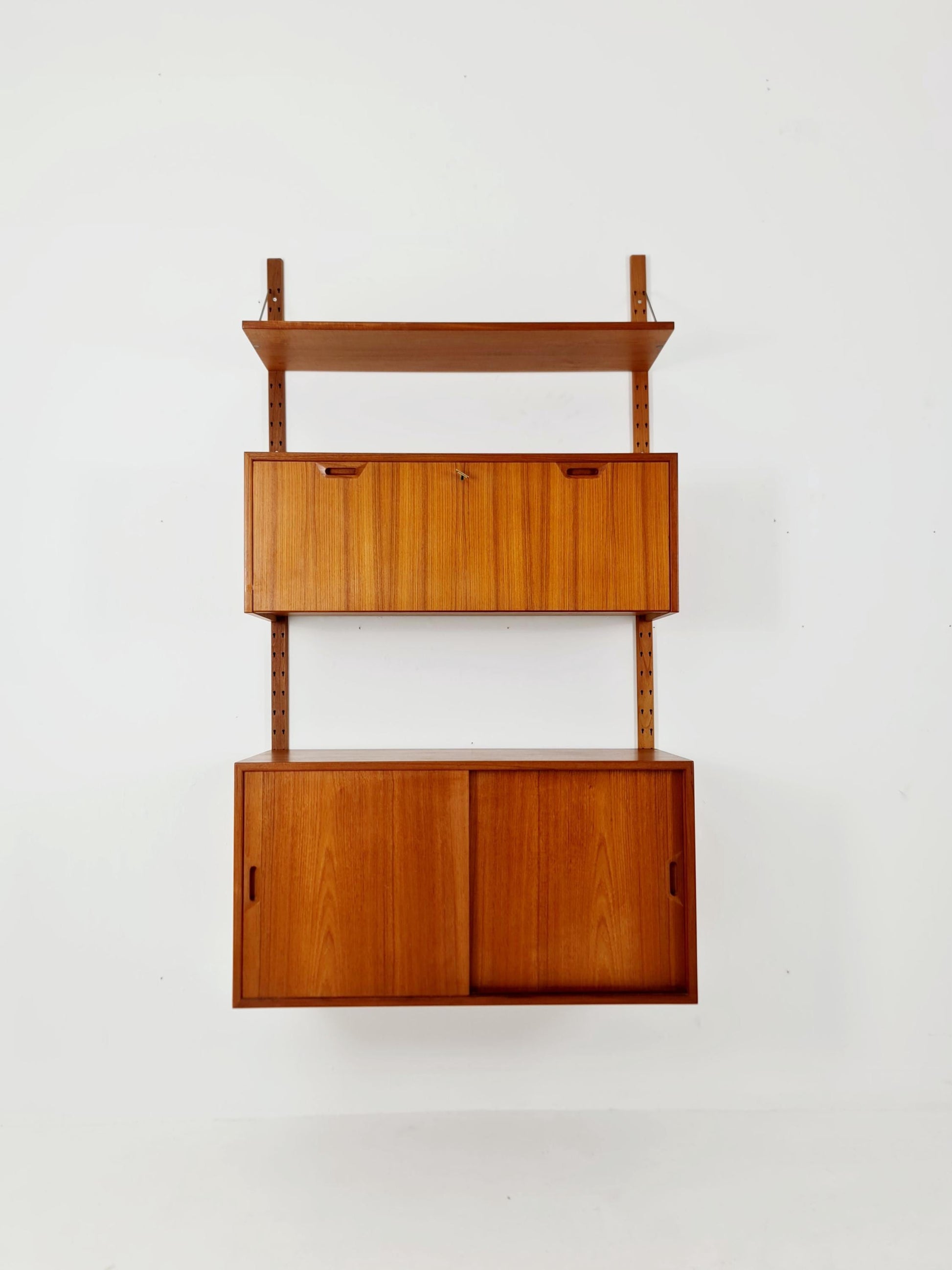Rare Mid century Danish Teak Wall Unit by Sven Ellekaer For Abert Hansen, Denmark, 1960s