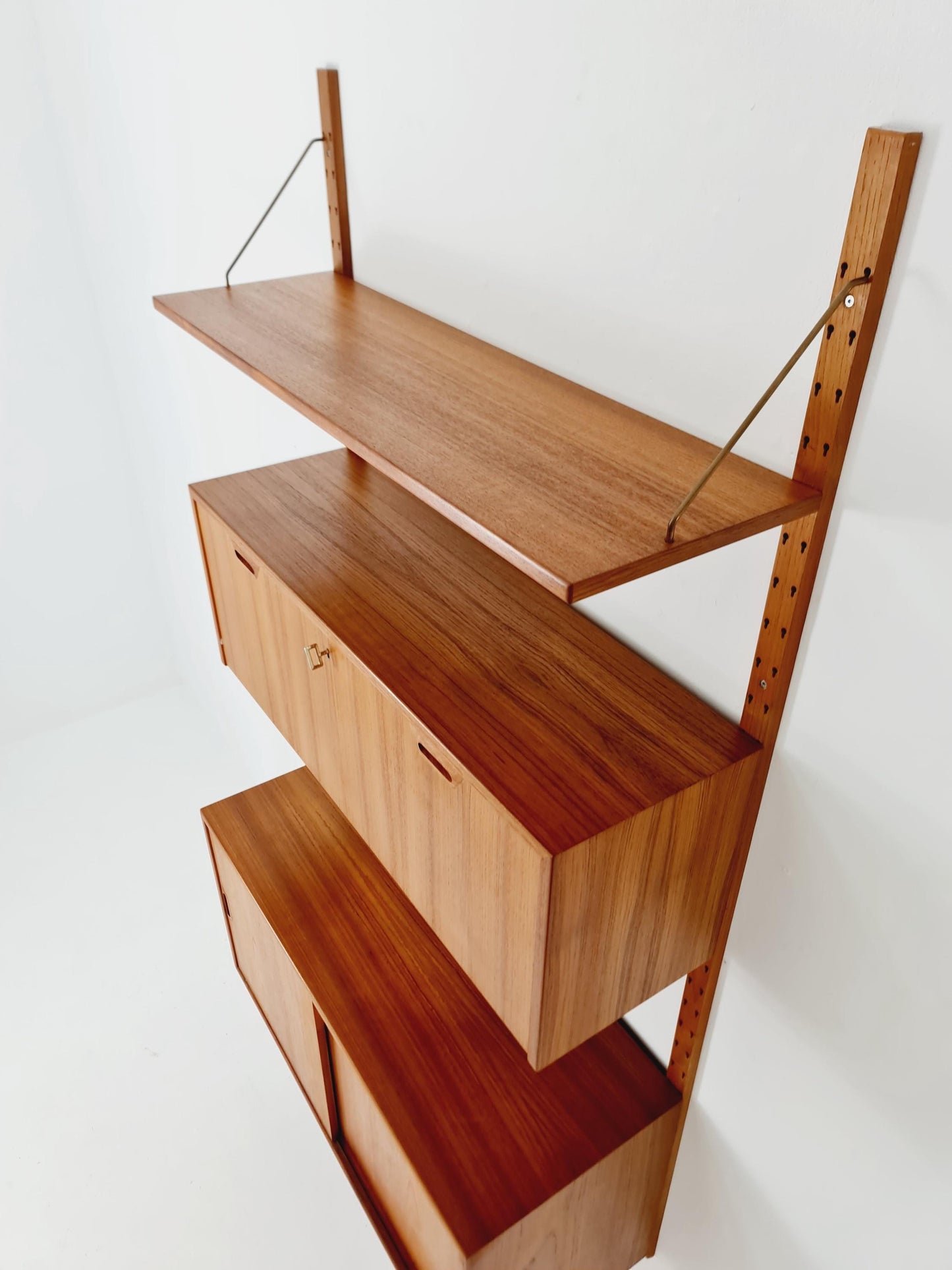 Rare Mid century Danish Teak Wall Unit by Sven Ellekaer For Abert Hansen, Denmark, 1960s