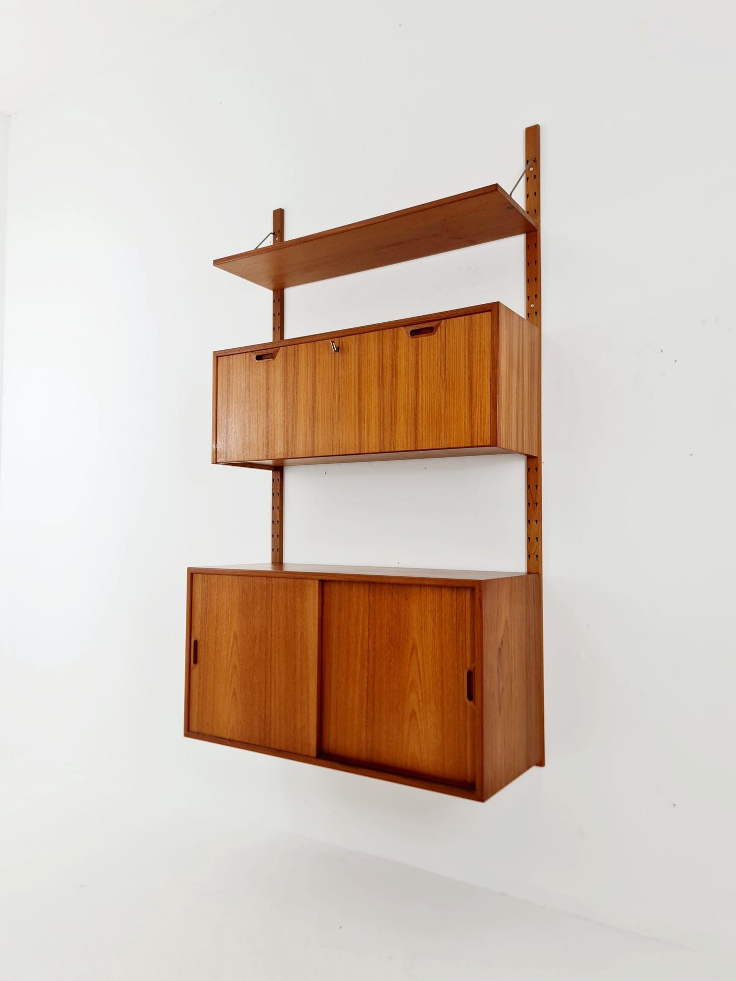 Rare Mid century Danish Teak Wall Unit by Sven Ellekaer For Abert Hansen, Denmark, 1960s
