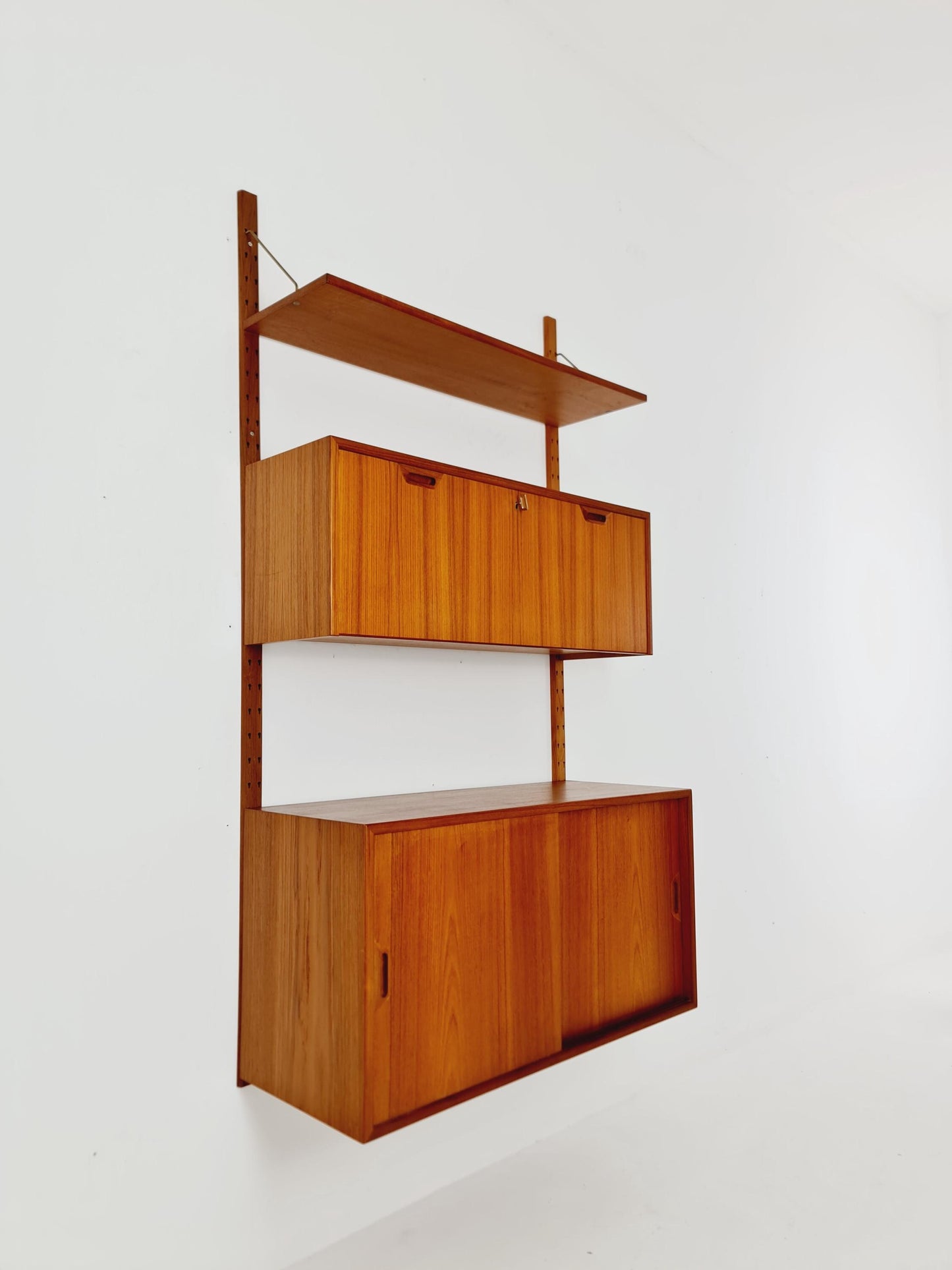 Rare Mid century Danish Teak Wall Unit by Sven Ellekaer For Abert Hansen, Denmark, 1960s