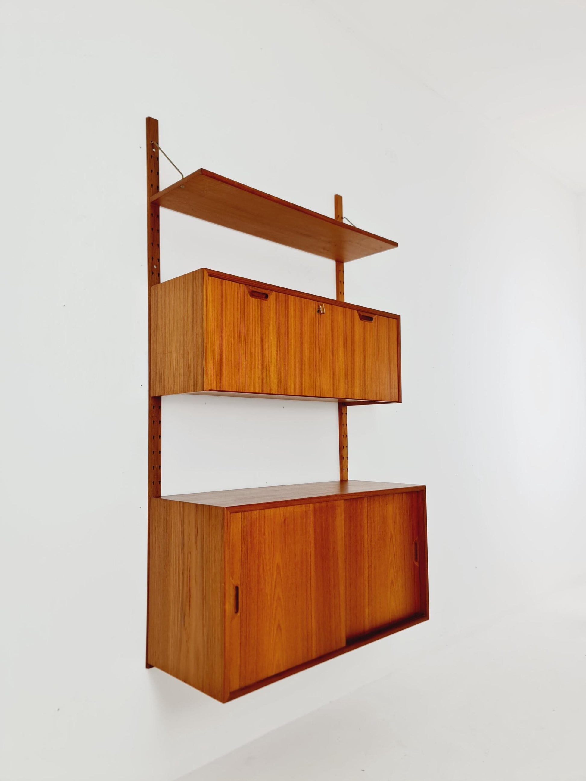 Rare Mid century Danish Teak Wall Unit by Sven Ellekaer For Abert Hansen, Denmark, 1960s