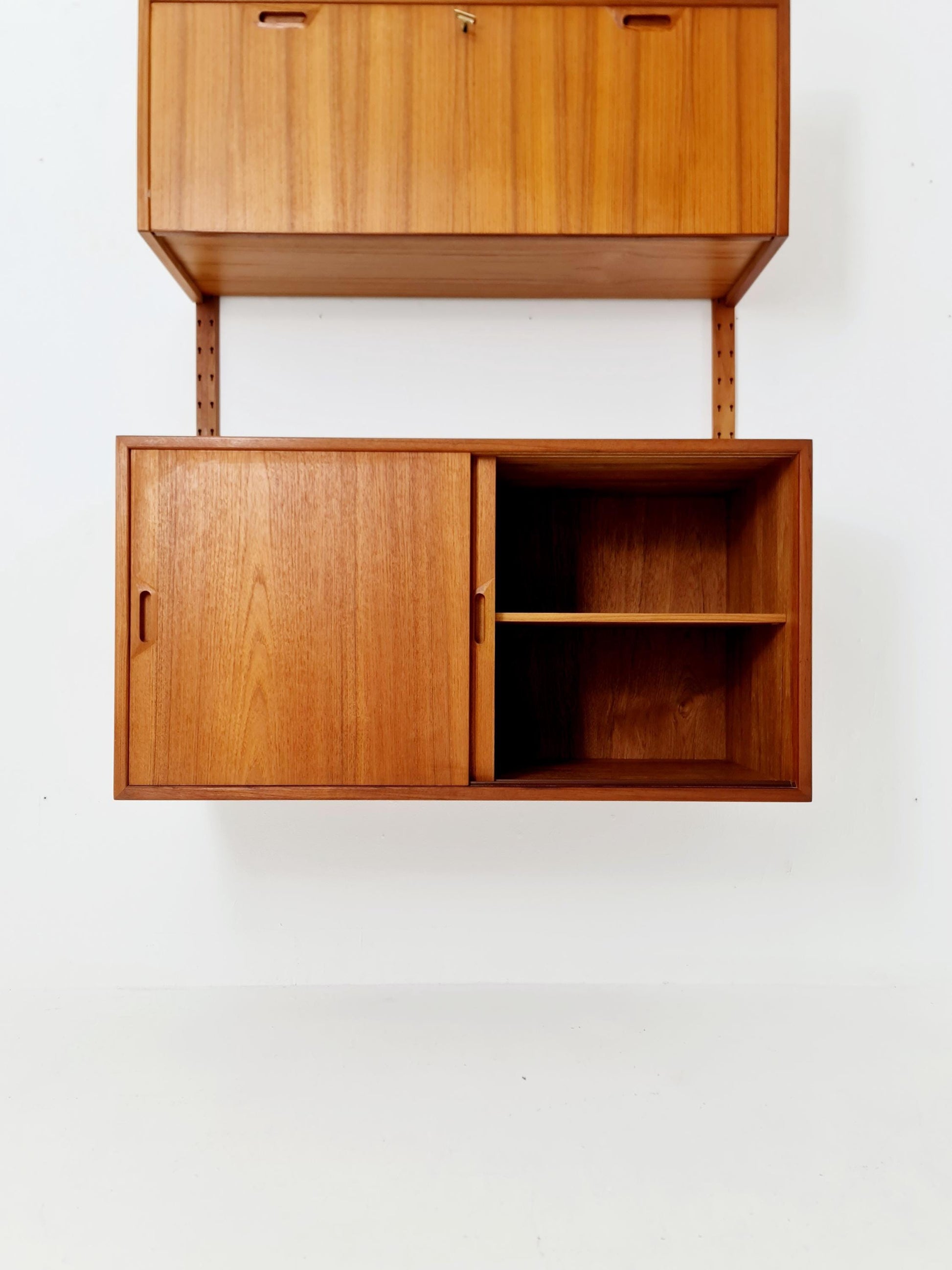 Rare Mid century Danish Teak Wall Unit by Sven Ellekaer For Abert Hansen, Denmark, 1960s