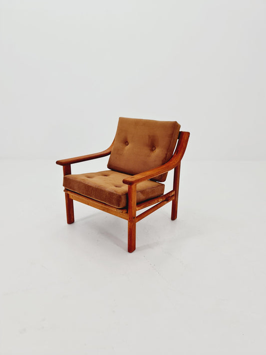 Mid-century Rare Danish teak lounge chair ,By Silkborg 1970s