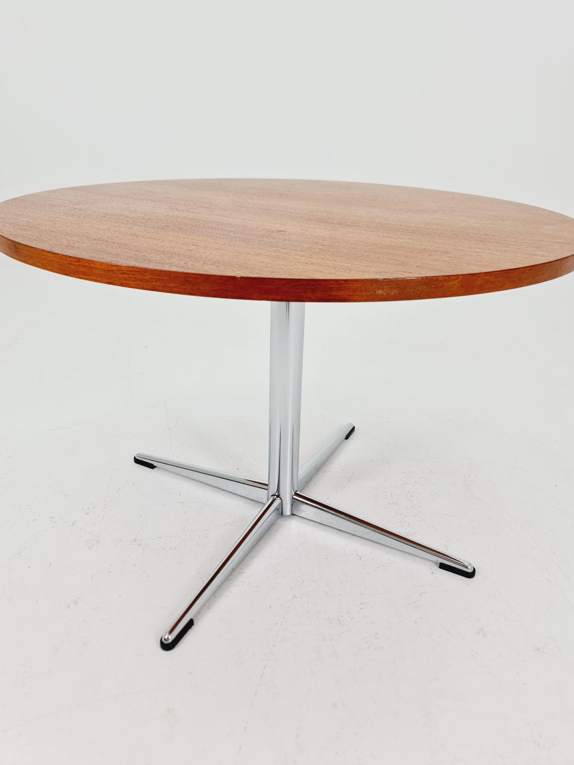 vintage teak & chrome coffee table 1970s