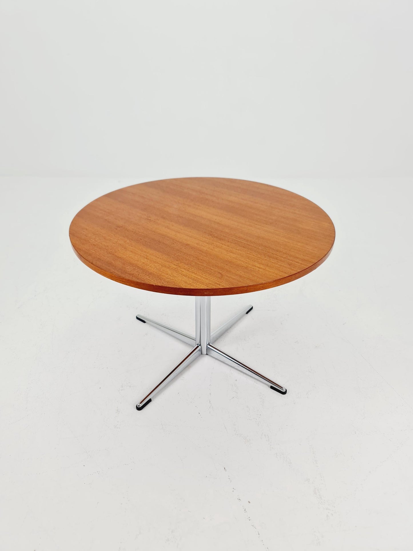 vintage teak & chrome coffee table 1970s