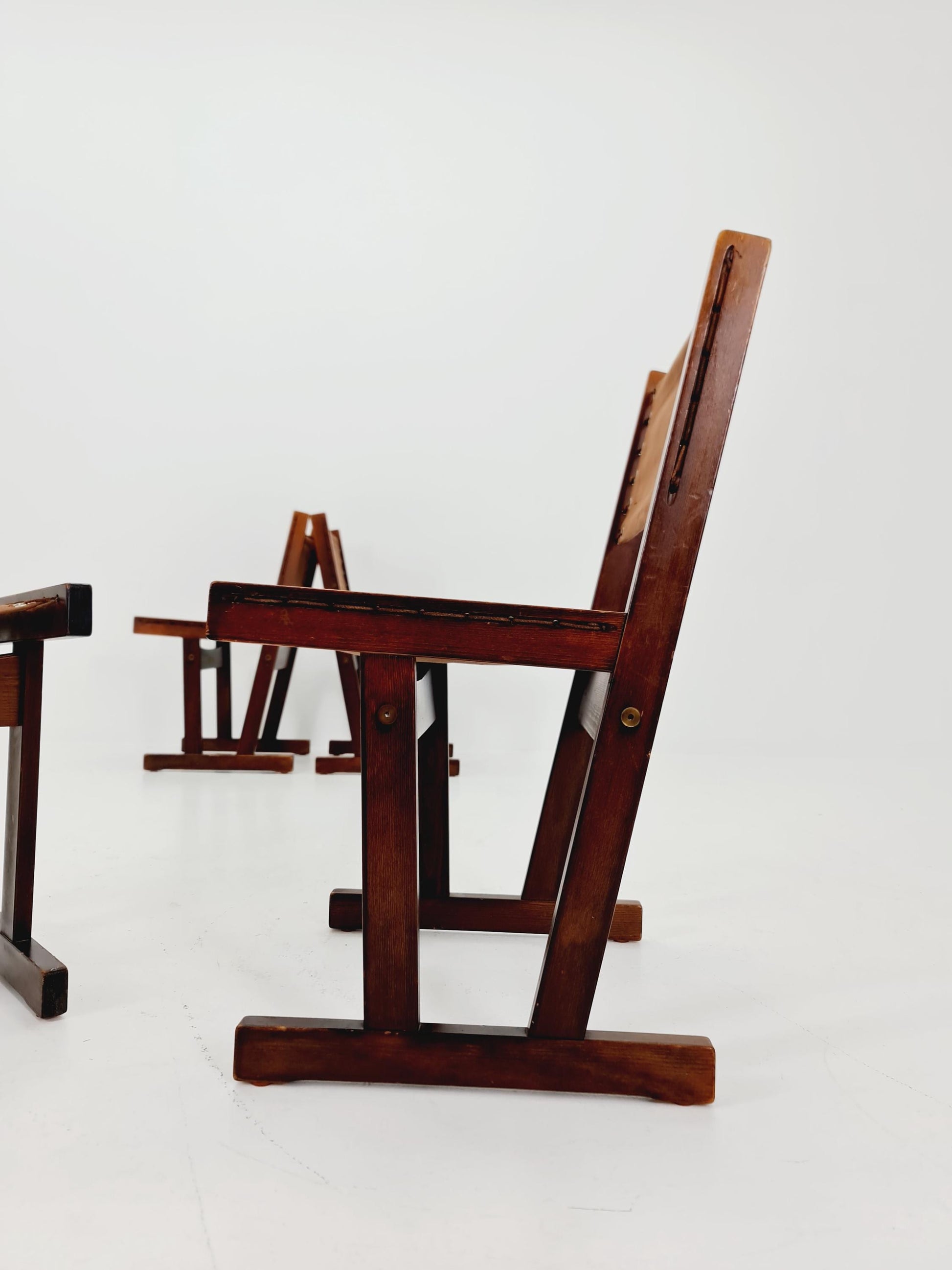 MidCentury Safari Dining Chairs BY Svein Björneng for Bruksbo Norway 1960s set of 4