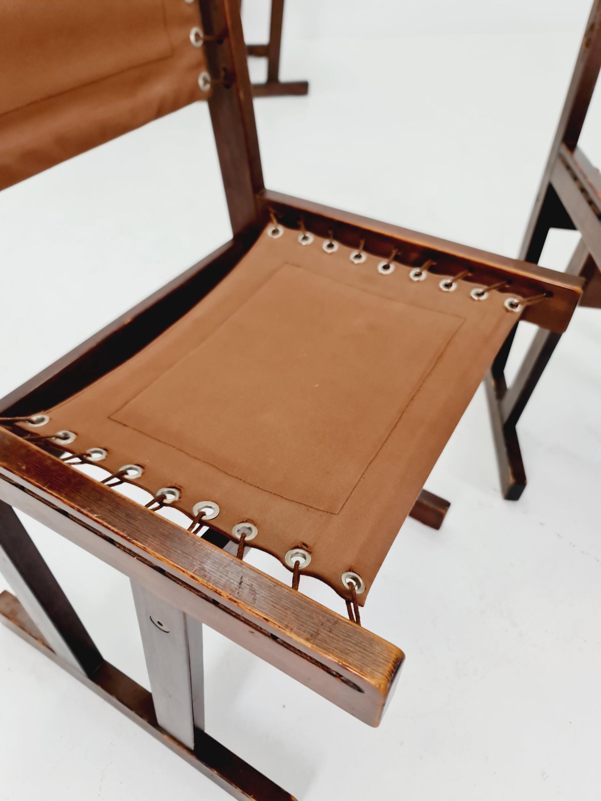 MidCentury Safari Dining Chairs BY Svein Björneng for Bruksbo Norway 1960s set of 4